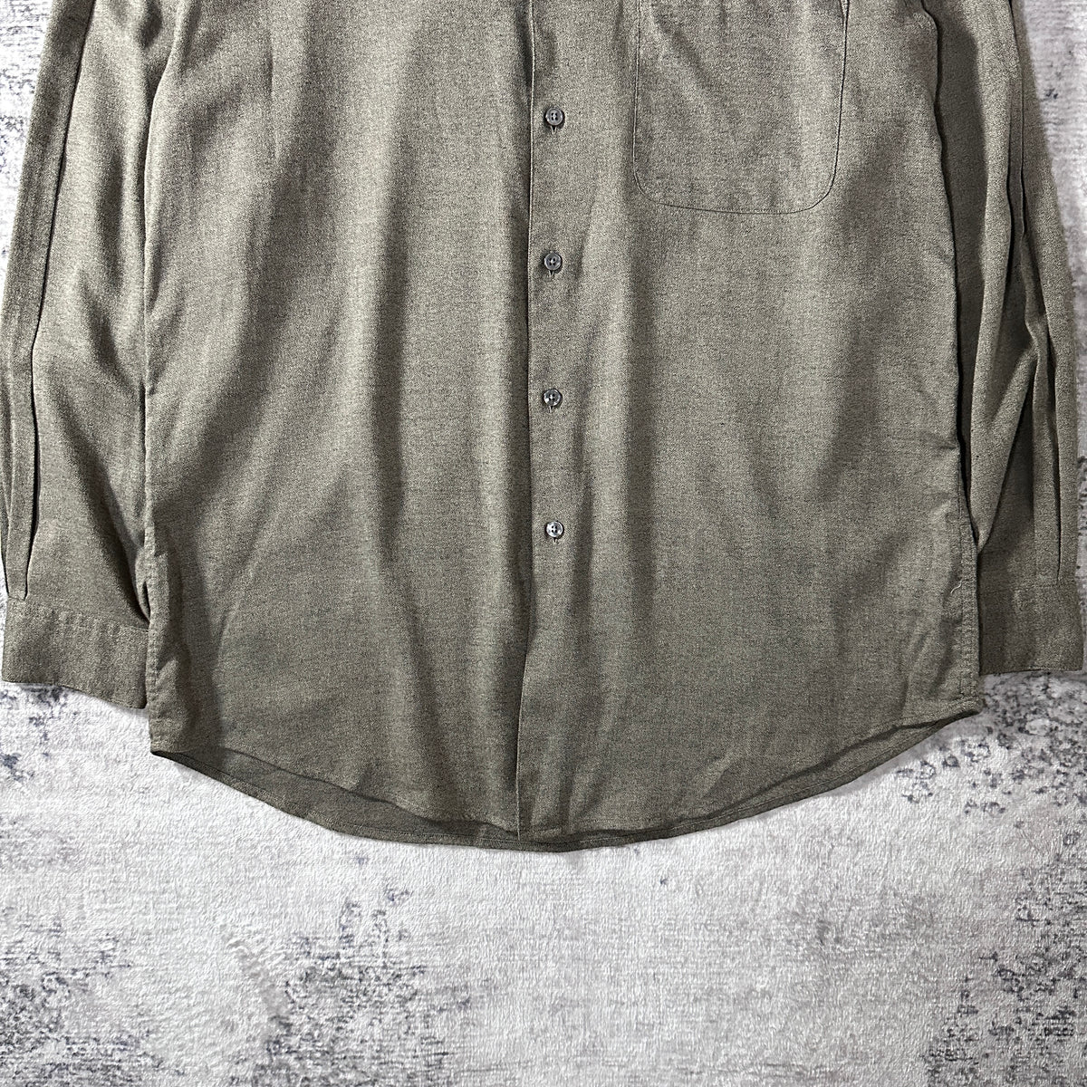 Perry Ellis Greige Brushed Long Sleeve Shirt Size M