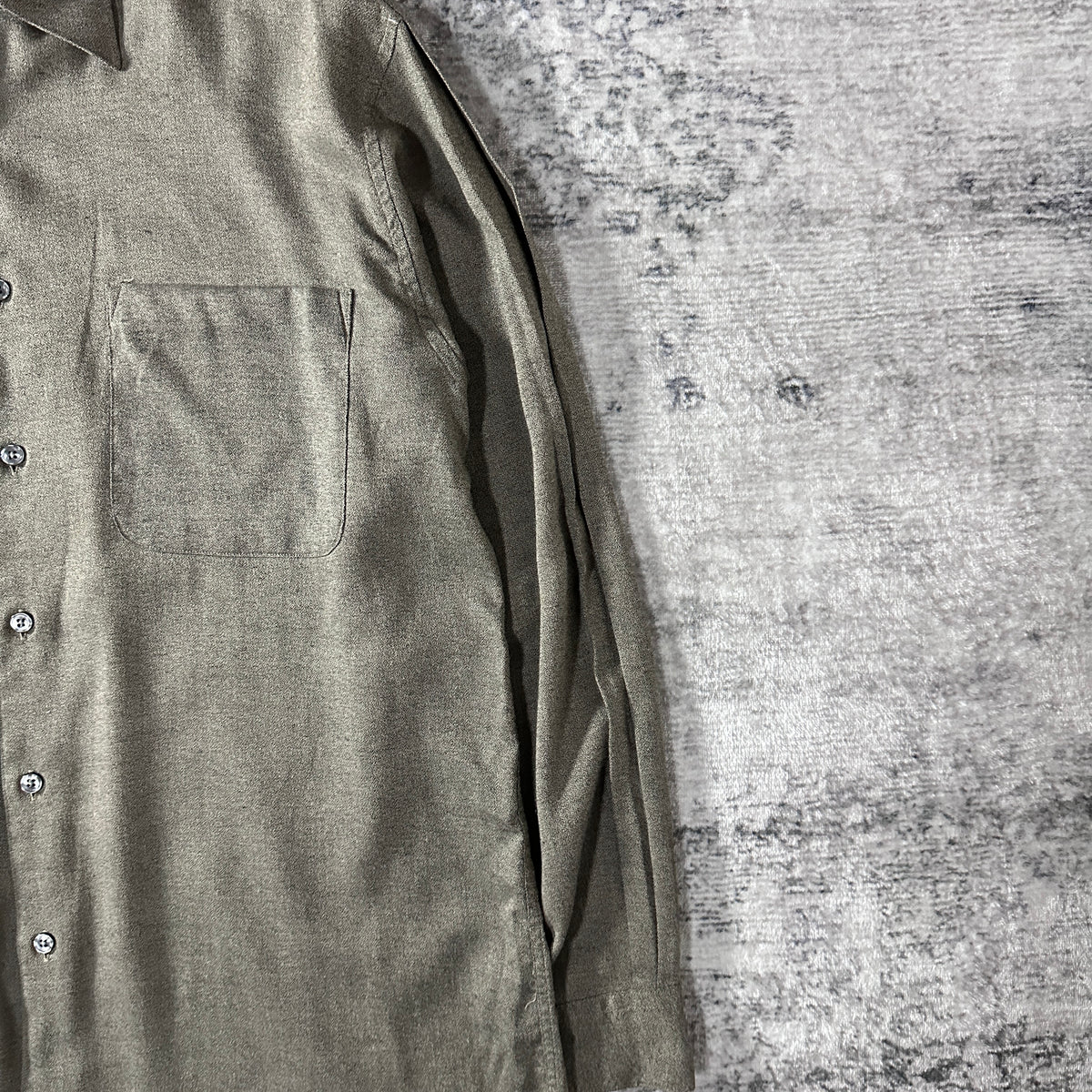 Perry Ellis Greige Brushed Long Sleeve Shirt Size M