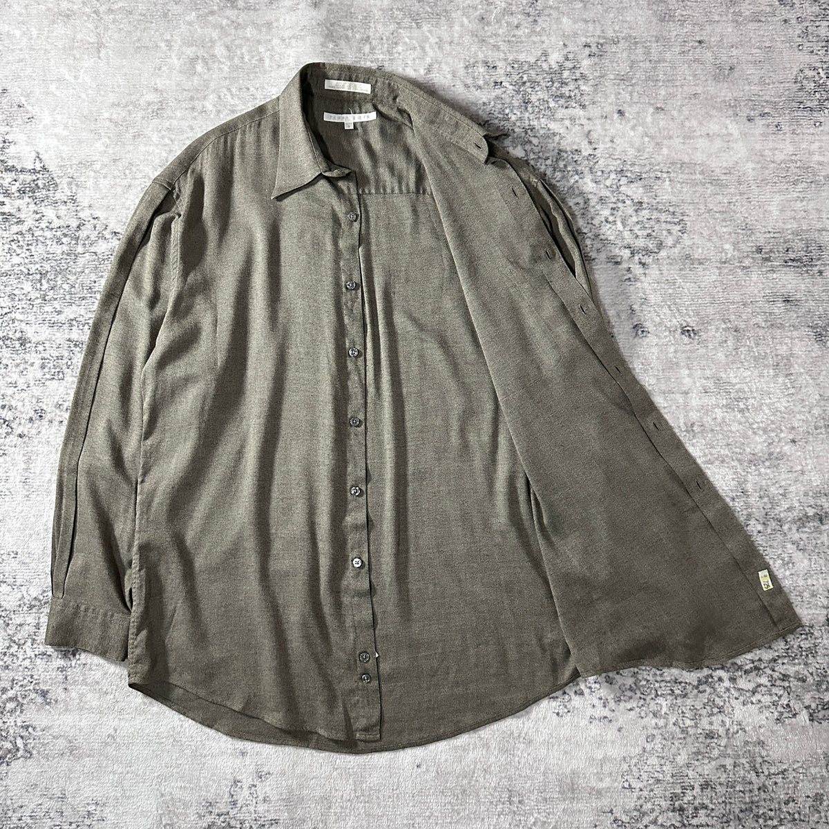 Perry Ellis Greige Brushed Long Sleeve Shirt Size M