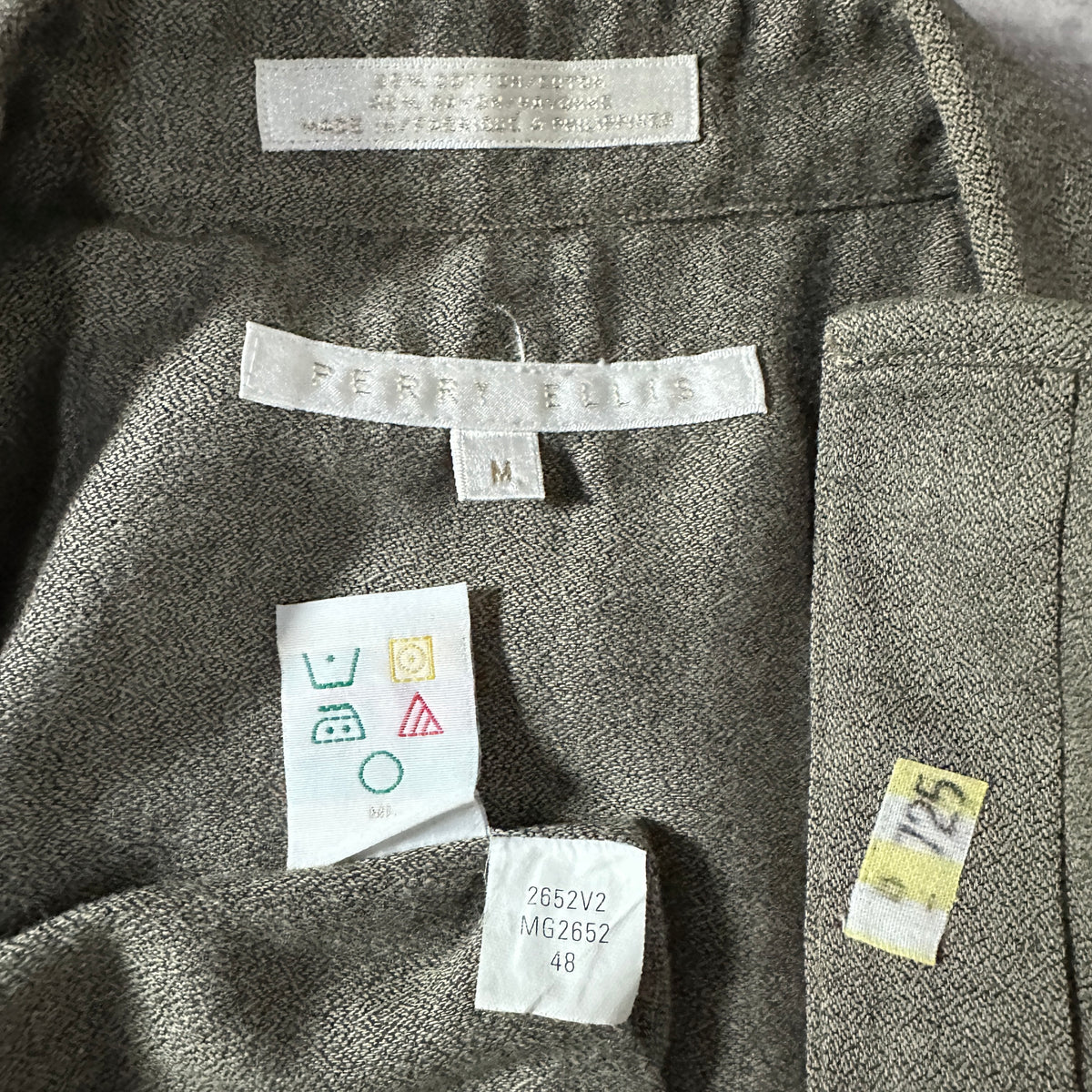 Perry Ellis Greige Brushed Long Sleeve Shirt Size M