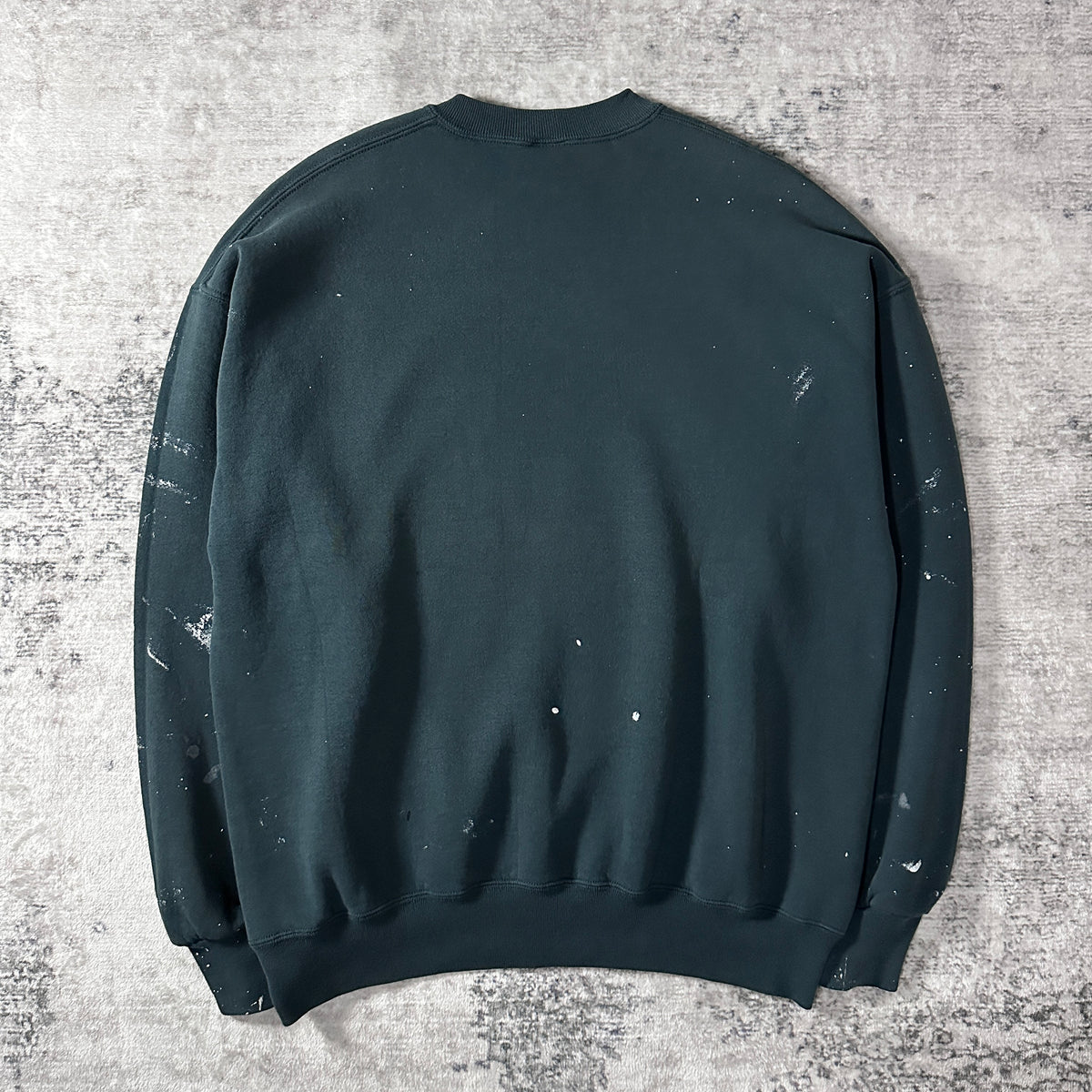 Russell Athletic Dark Green Crewneck Sweatshirt with Paint Made in USA Size XL