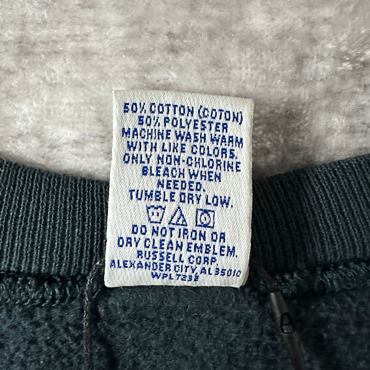 Russell Athletic Dark Green Crewneck Sweatshirt with Paint Made in USA Size XL