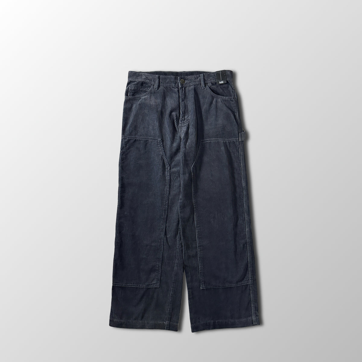 No Boundaries Slate Gray Corduroy Double Knee Carpenter Pants Size 34x31