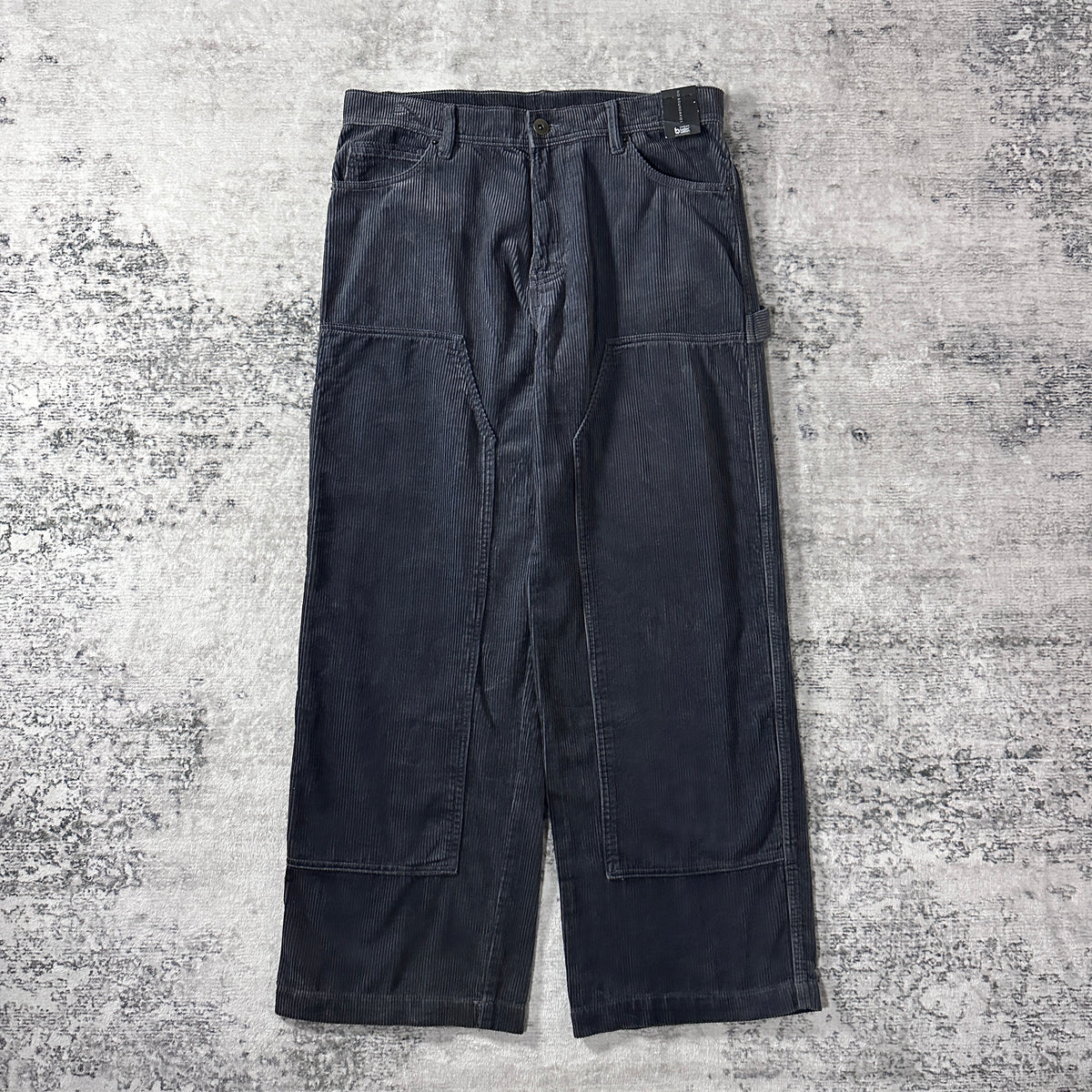 No Boundaries Slate Gray Corduroy Double Knee Carpenter Pants Size 34x31