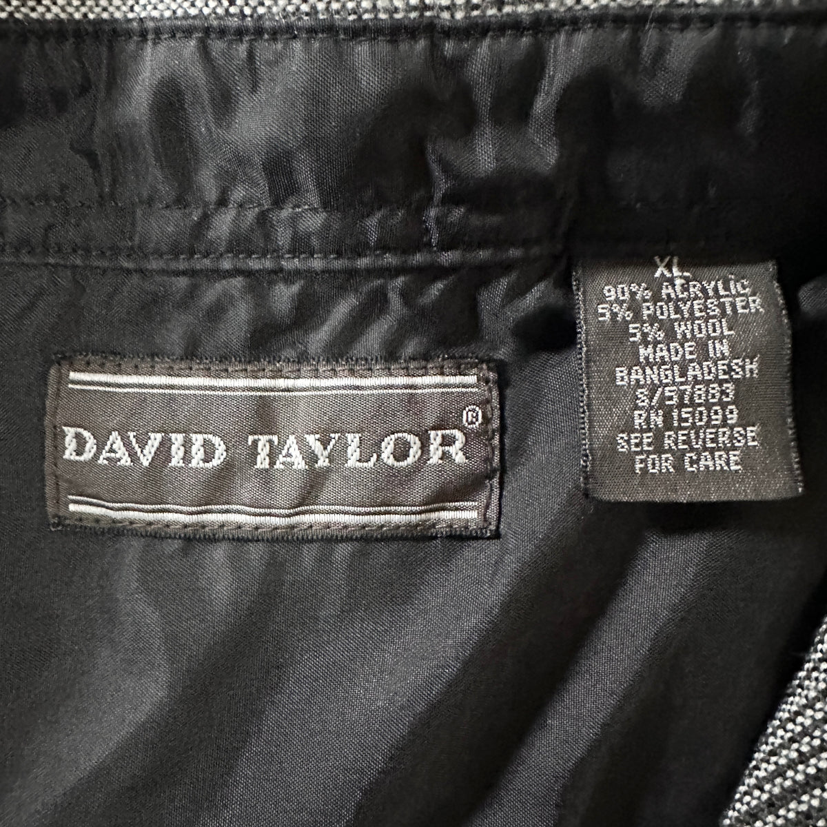 David Taylor Black Gray Ombre Check Heavy Flannel Shirt Size XL