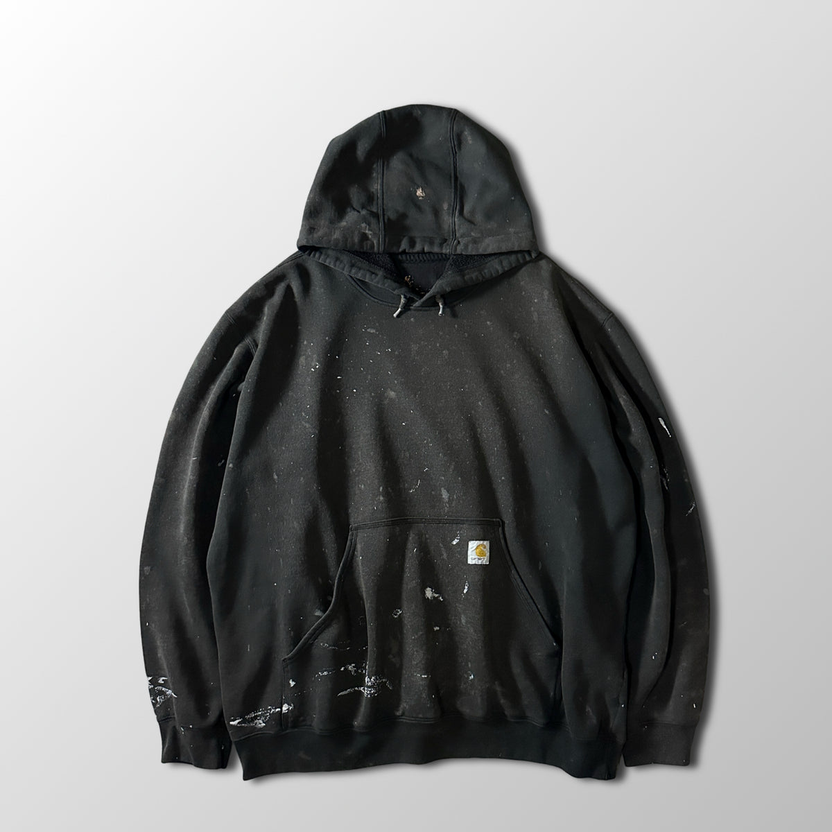 Carhartt Faded Black Pullover Hoodie with Paint