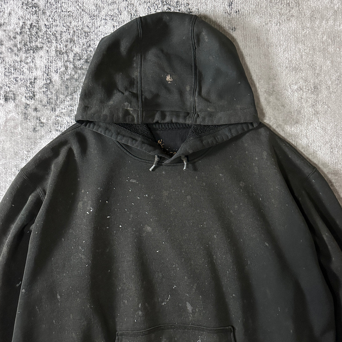 Carhartt Faded Black Pullover Hoodie with Paint
