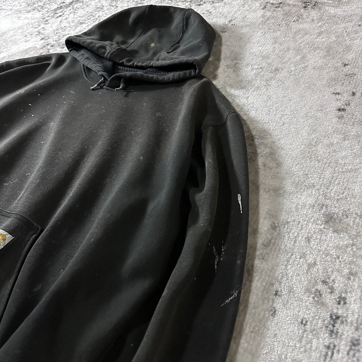Carhartt Faded Black Pullover Hoodie with Paint