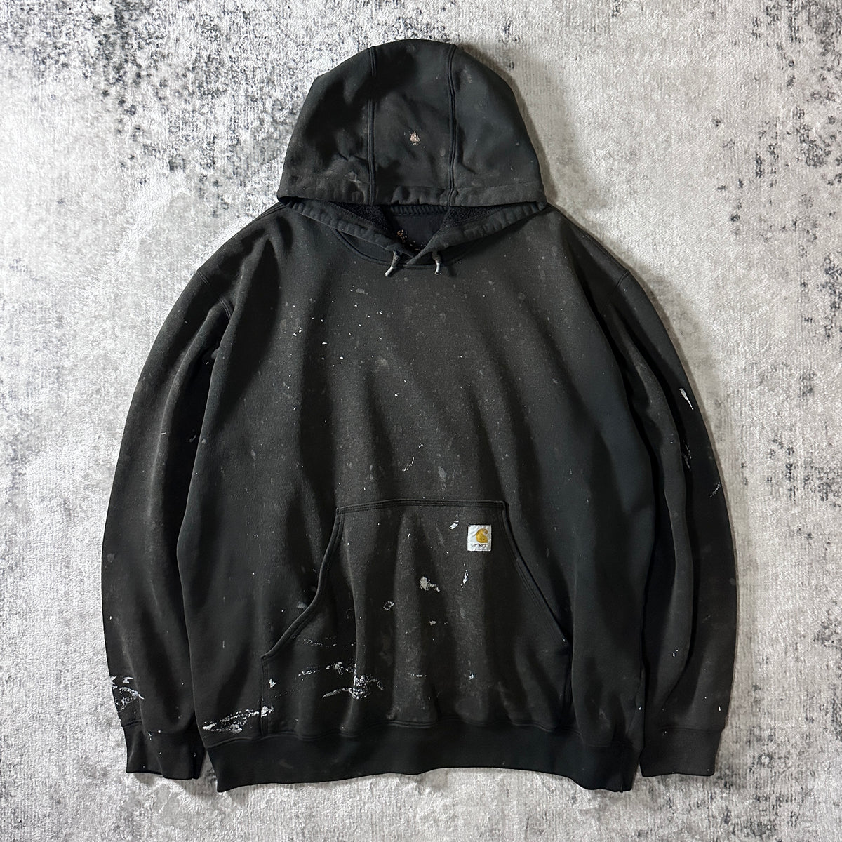 Carhartt Faded Black Pullover Hoodie with Paint