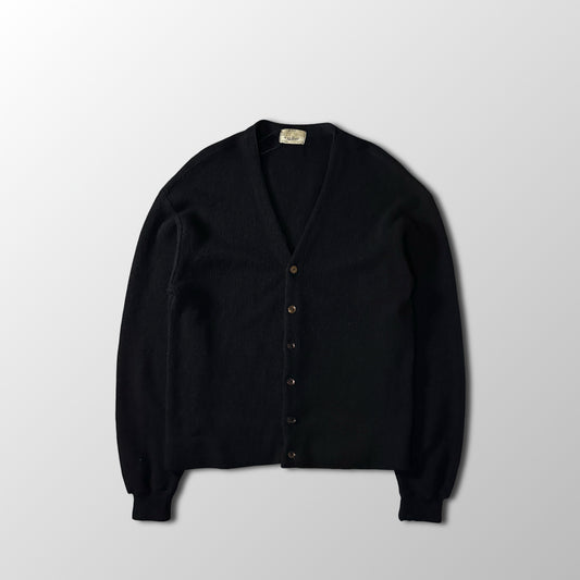 NuKnit Black V-Neck Cardigan Made in USA