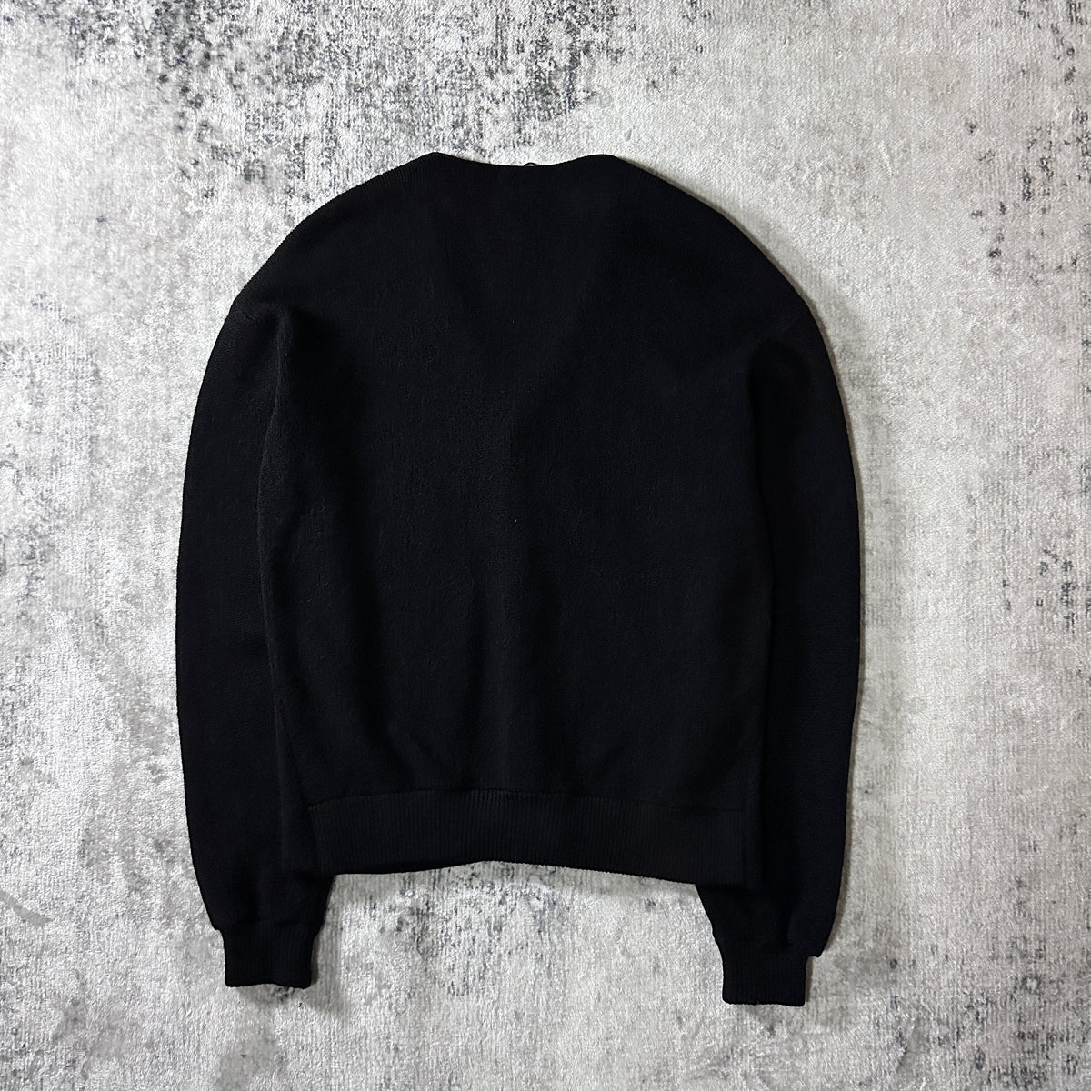 NuKnit Black V-Neck Cardigan Made in USA