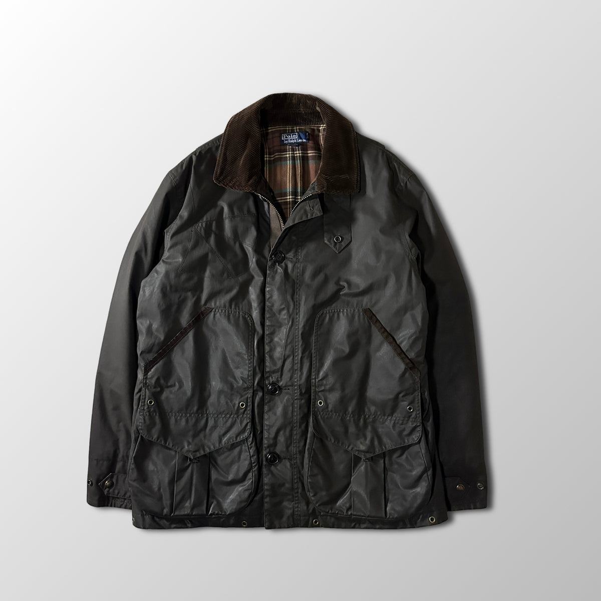 Polo by Ralph Lauren Dark Olive Waxed Cotton Hunting Jacket Size L