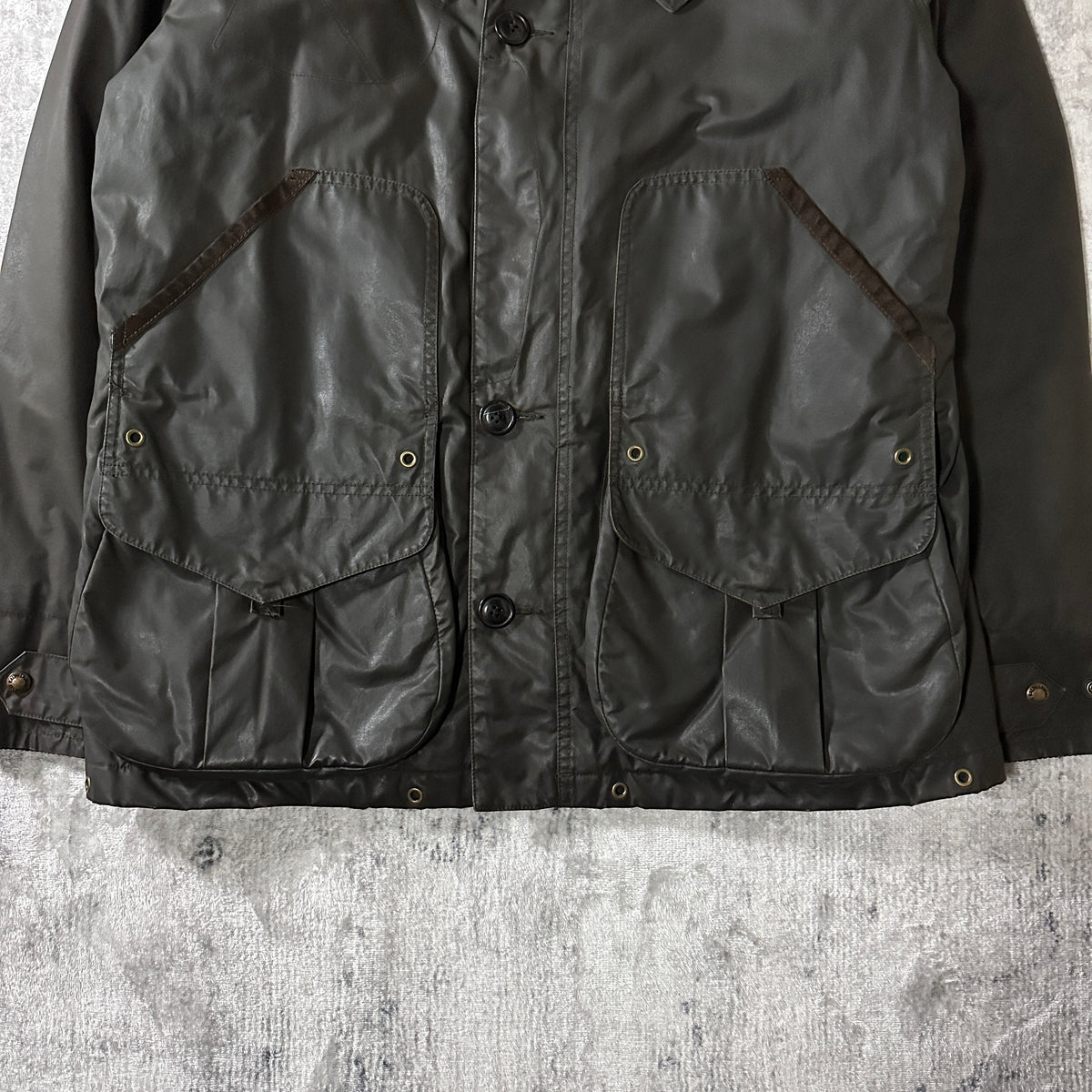 Polo by Ralph Lauren Dark Olive Waxed Cotton Hunting Jacket Size L