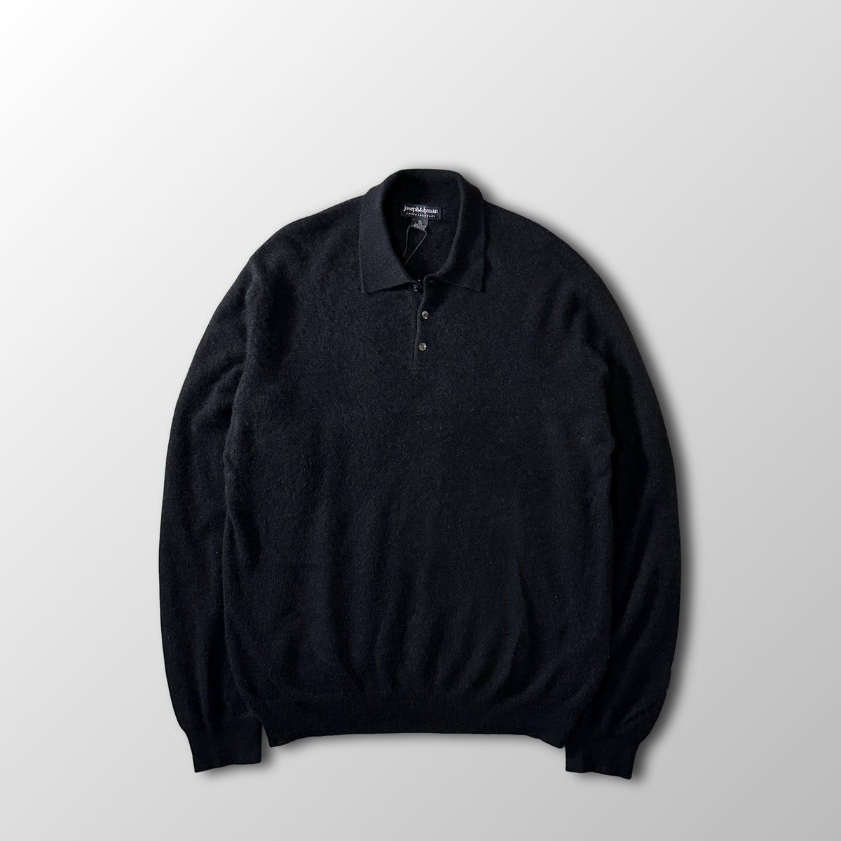 Joseph & Lyman Black 100% Cashmere Knit Polo Sweater Size XL