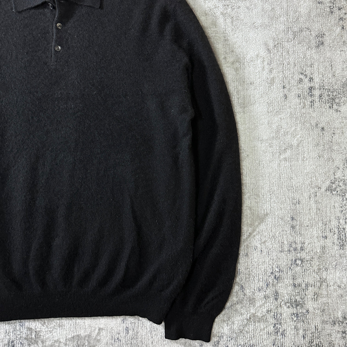 Joseph & Lyman Black 100% Cashmere Knit Polo Sweater Size XL