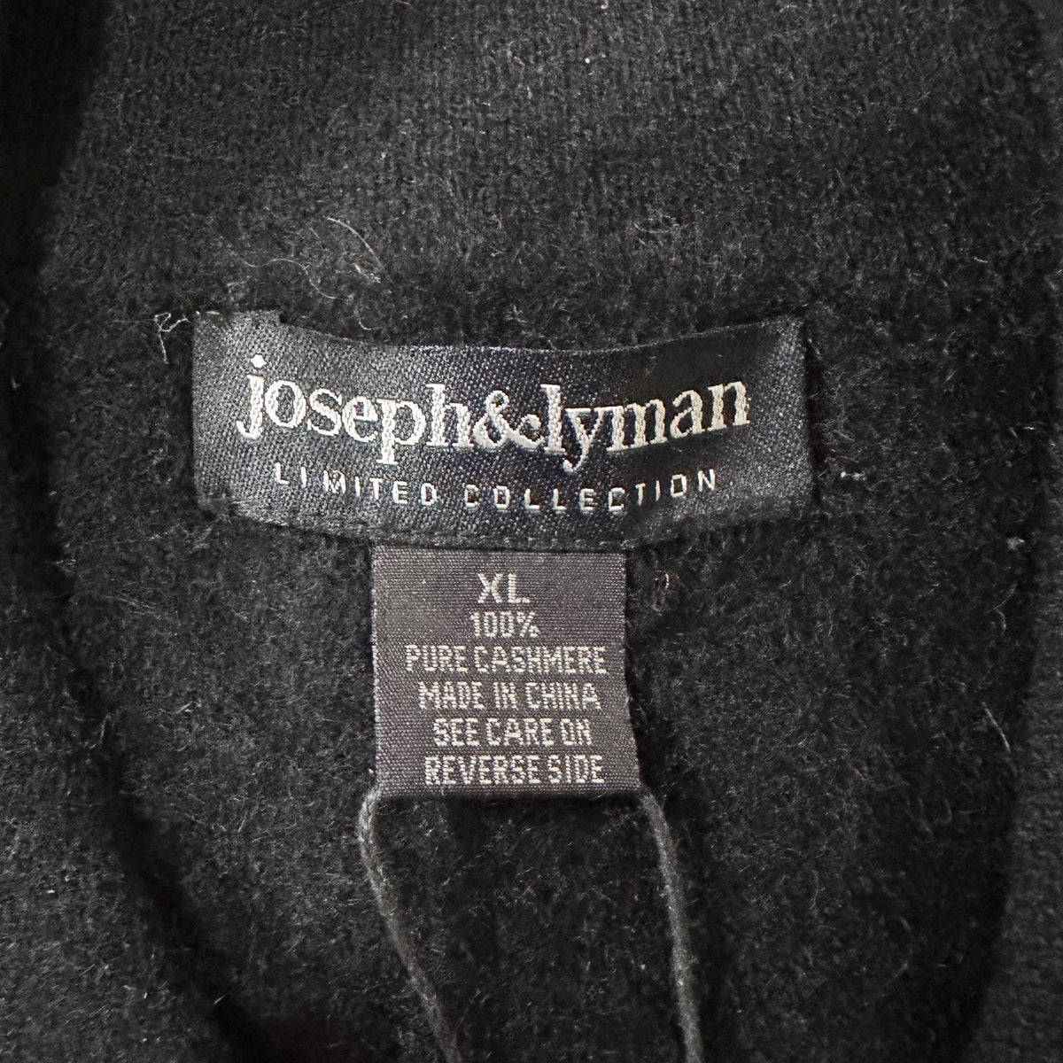 Joseph & Lyman Black 100% Cashmere Knit Polo Sweater Size XL