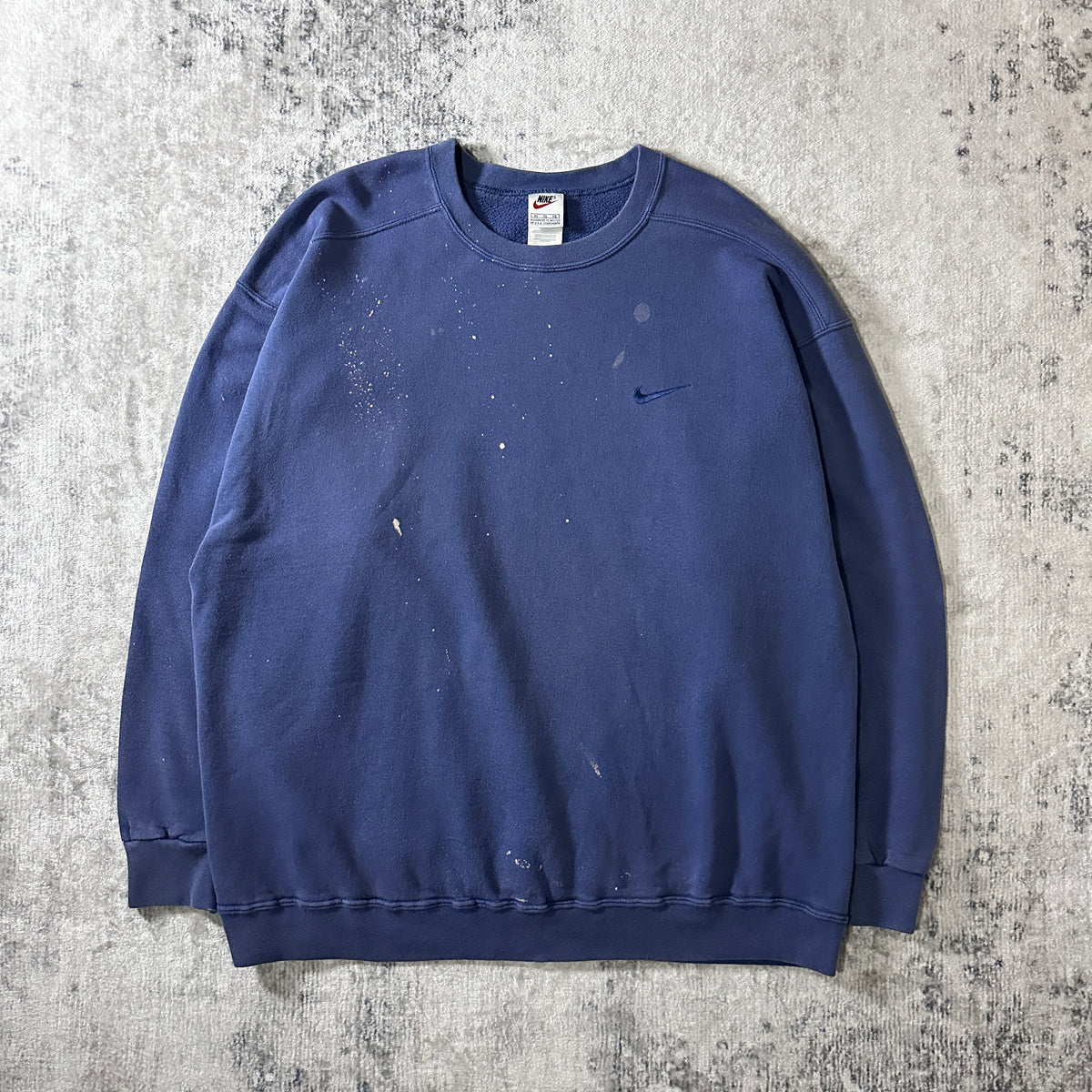 Nike Faded Navy Crewneck Sweatshirt with Paint Size XL