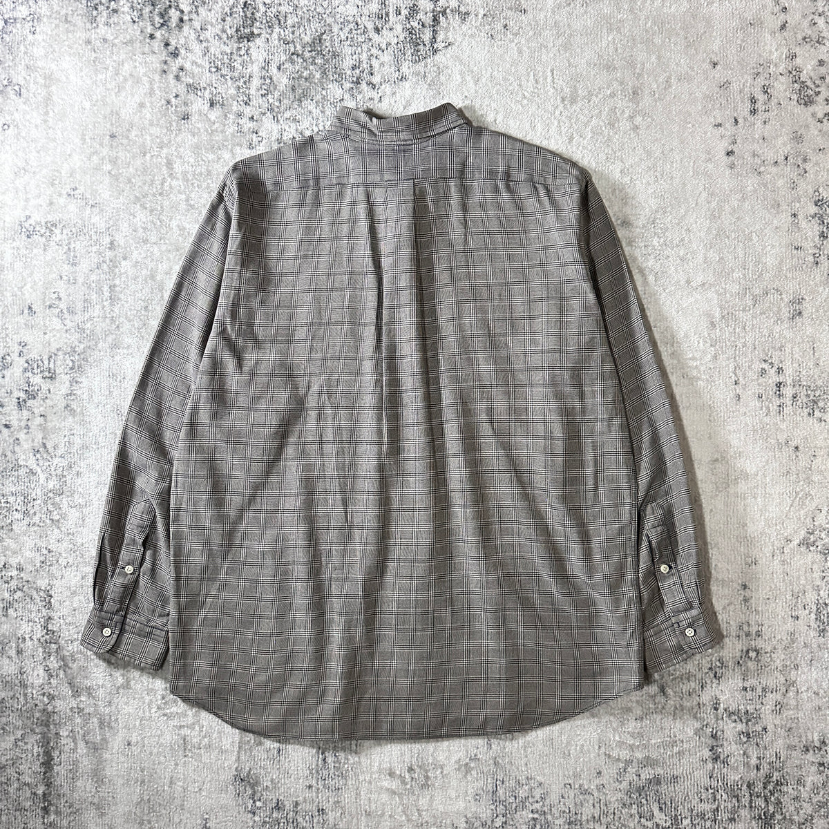Polo by Ralph Lauren Benford Gray Glen Check Silk Cotton Shirt Size XL