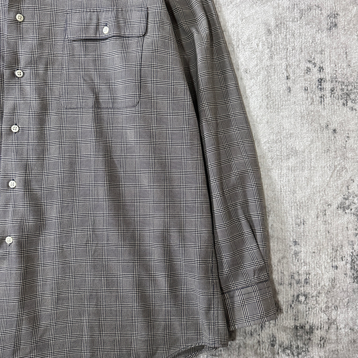Polo by Ralph Lauren Benford Gray Glen Check Silk Cotton Shirt Size XL
