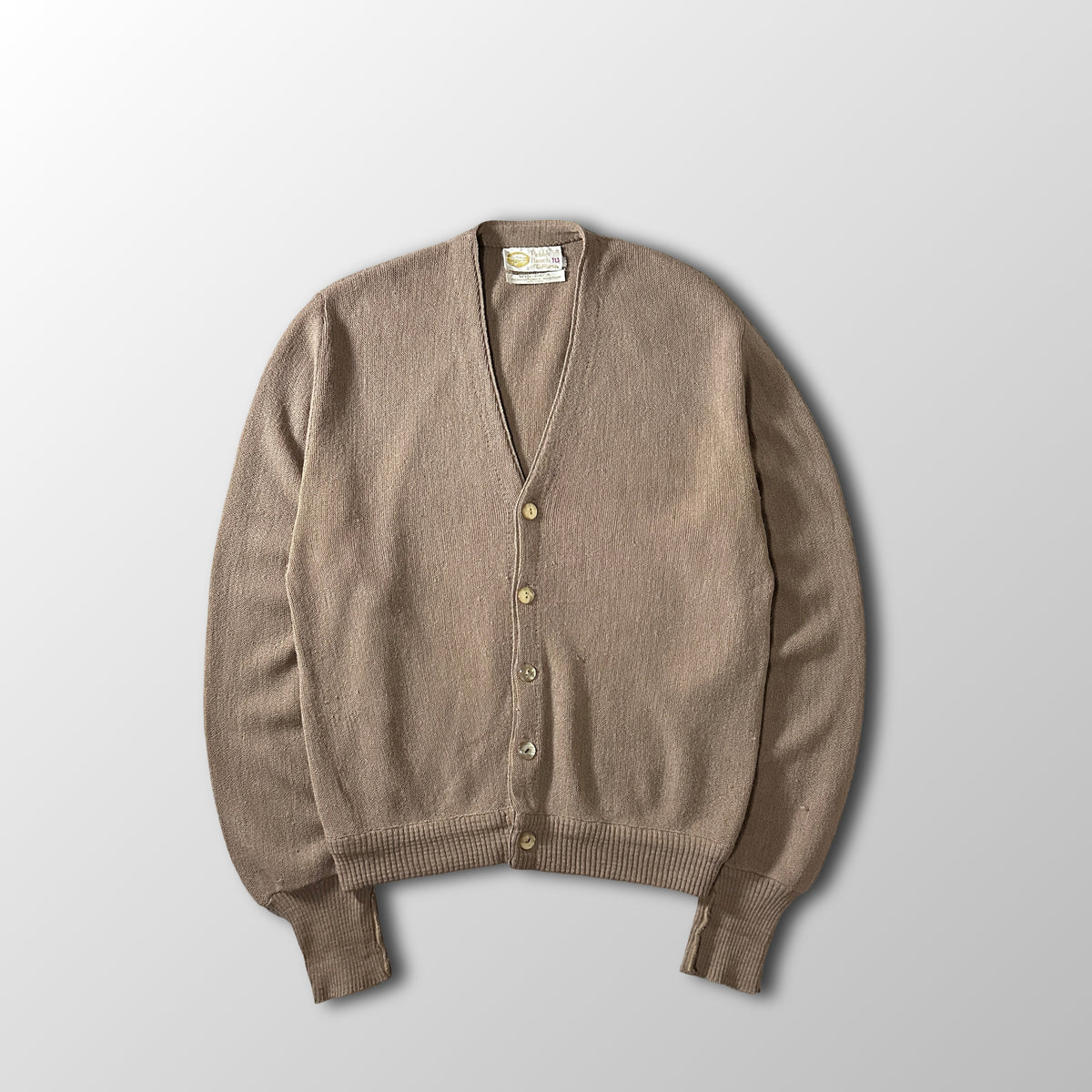 Pebble Beach Beige Alpaca Blend V-Neck Cardigan Size L