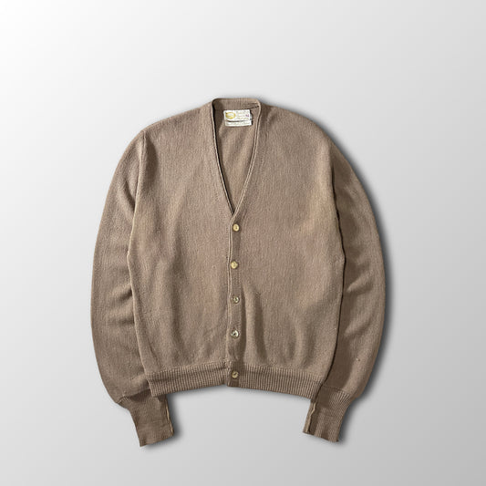 Pebble Beach Beige Alpaca Blend V-Neck Cardigan Size L