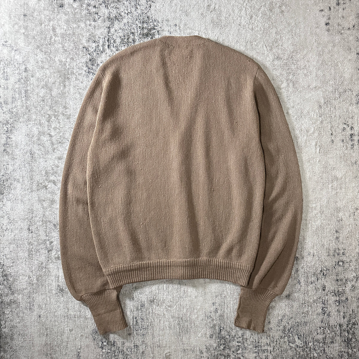 Pebble Beach Beige Alpaca Blend V-Neck Cardigan Size L