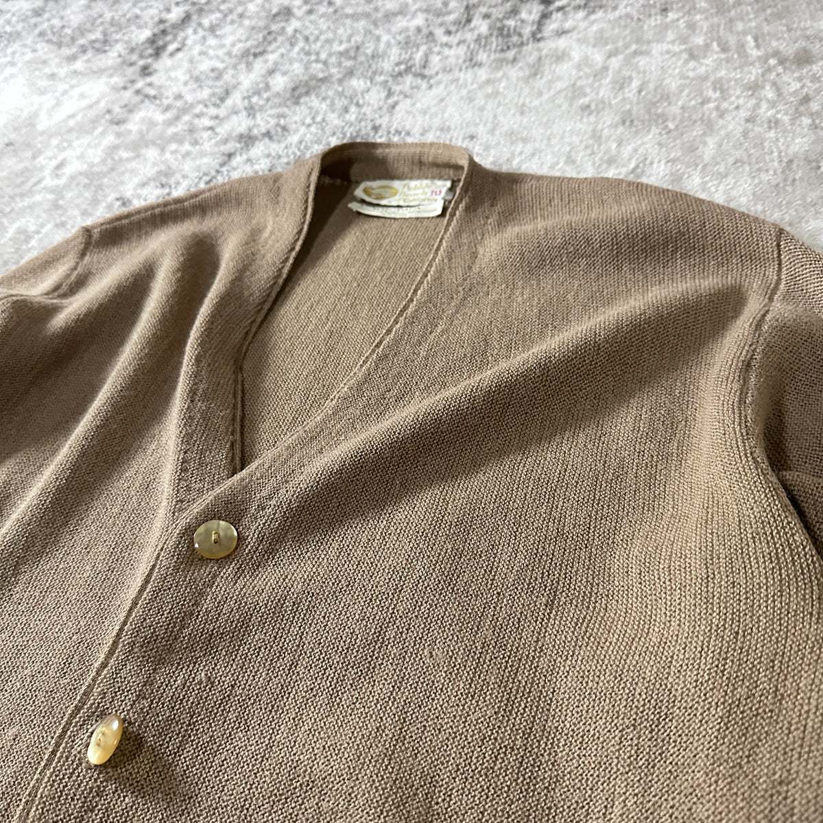 Pebble Beach Beige Alpaca Blend V-Neck Cardigan Size L