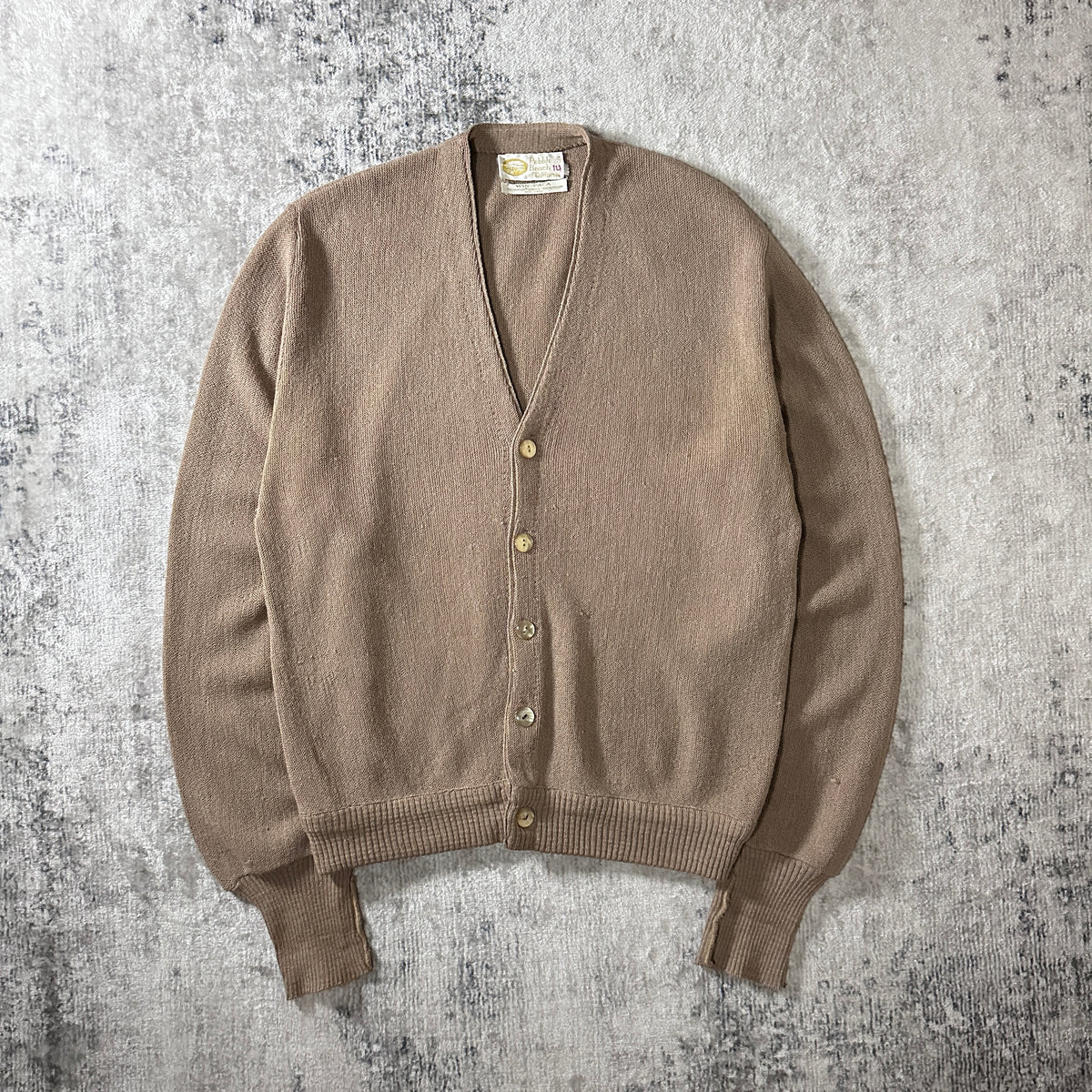 Pebble Beach Beige Alpaca Blend V-Neck Cardigan Size L