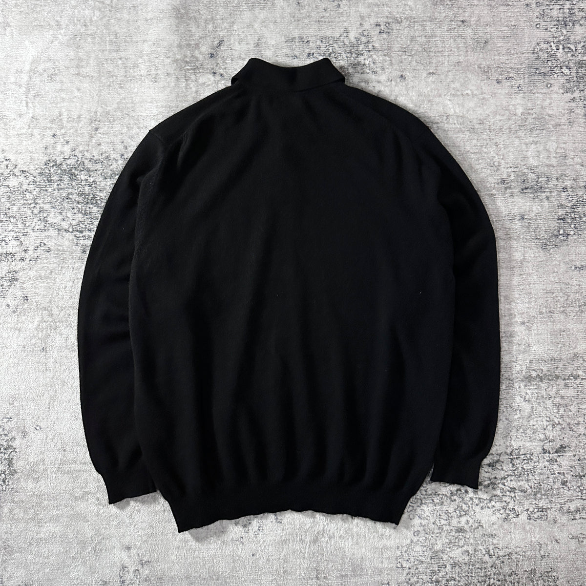 Black 2-Ply 100% Cashmere Knit Polo Sweater Size XL