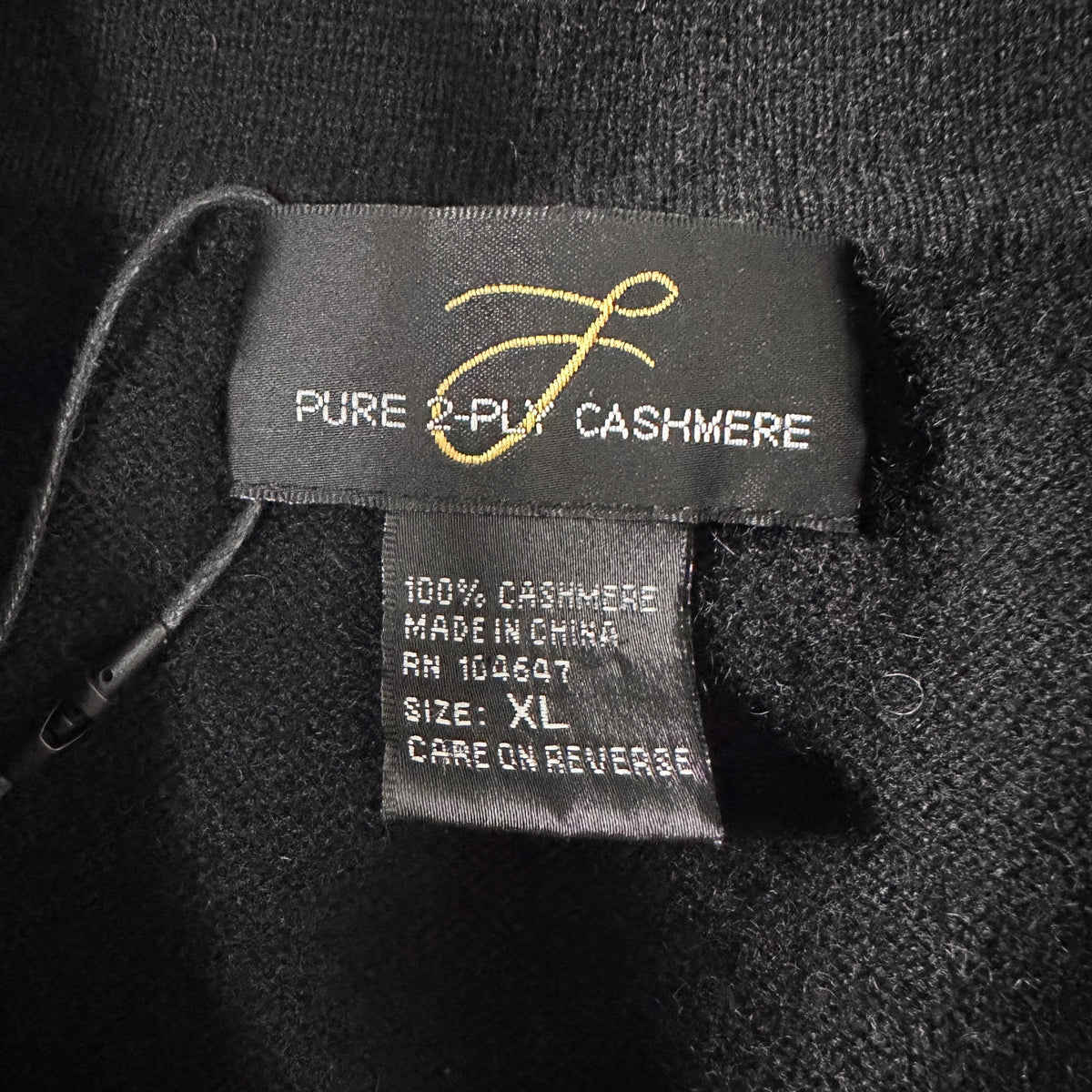 Black 2-Ply 100% Cashmere Knit Polo Sweater Size XL