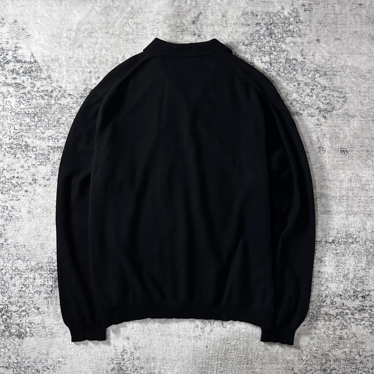 Club Room Black 2-Ply 100% Cashmere Knit Polo Sweater Size L