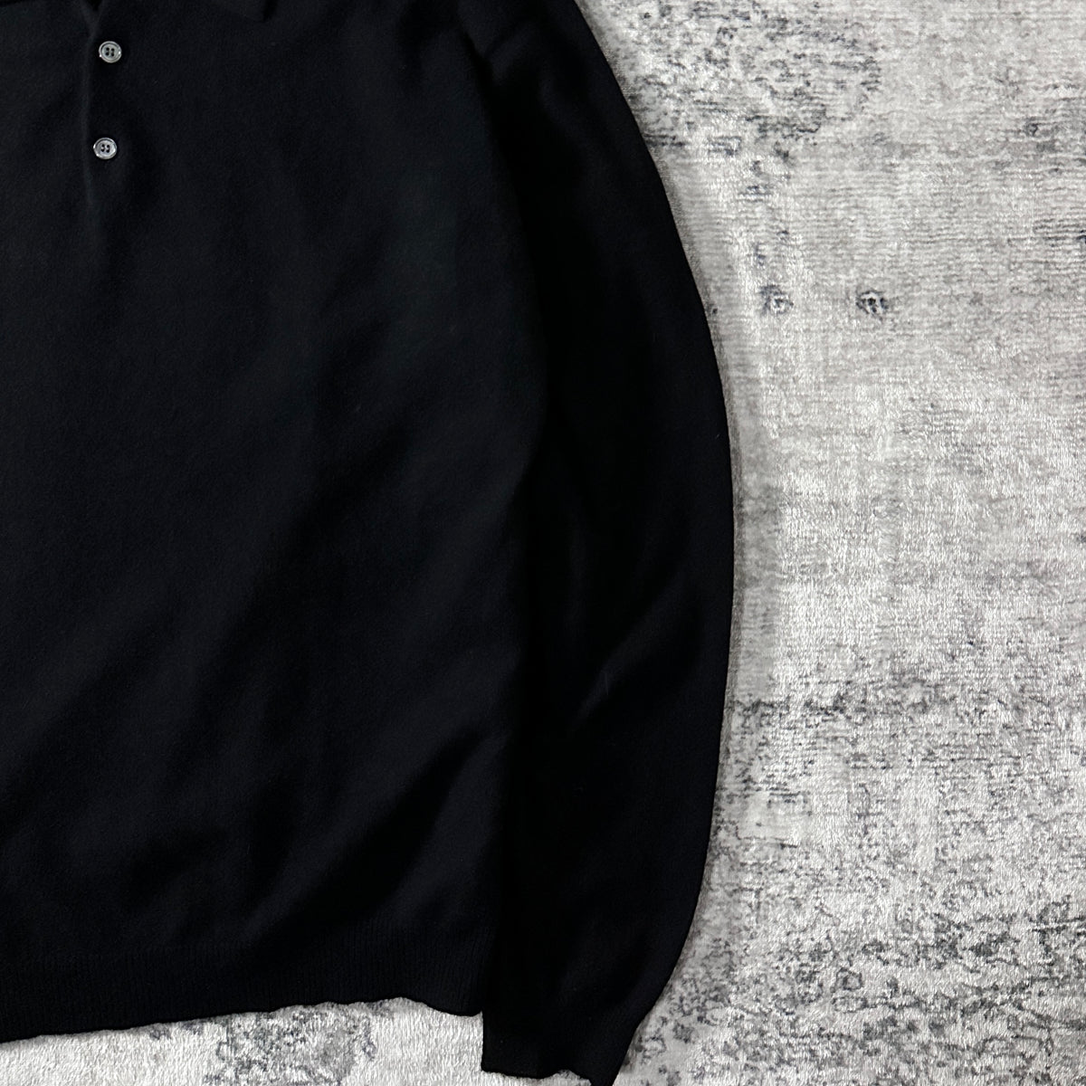 Club Room Black 2-Ply 100% Cashmere Knit Polo Sweater Size L
