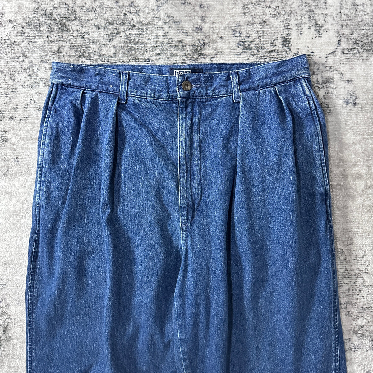 Polo by Ralph Lauren Polo Denim Indigo Pleated Denim Trousers Made in USA Size W32