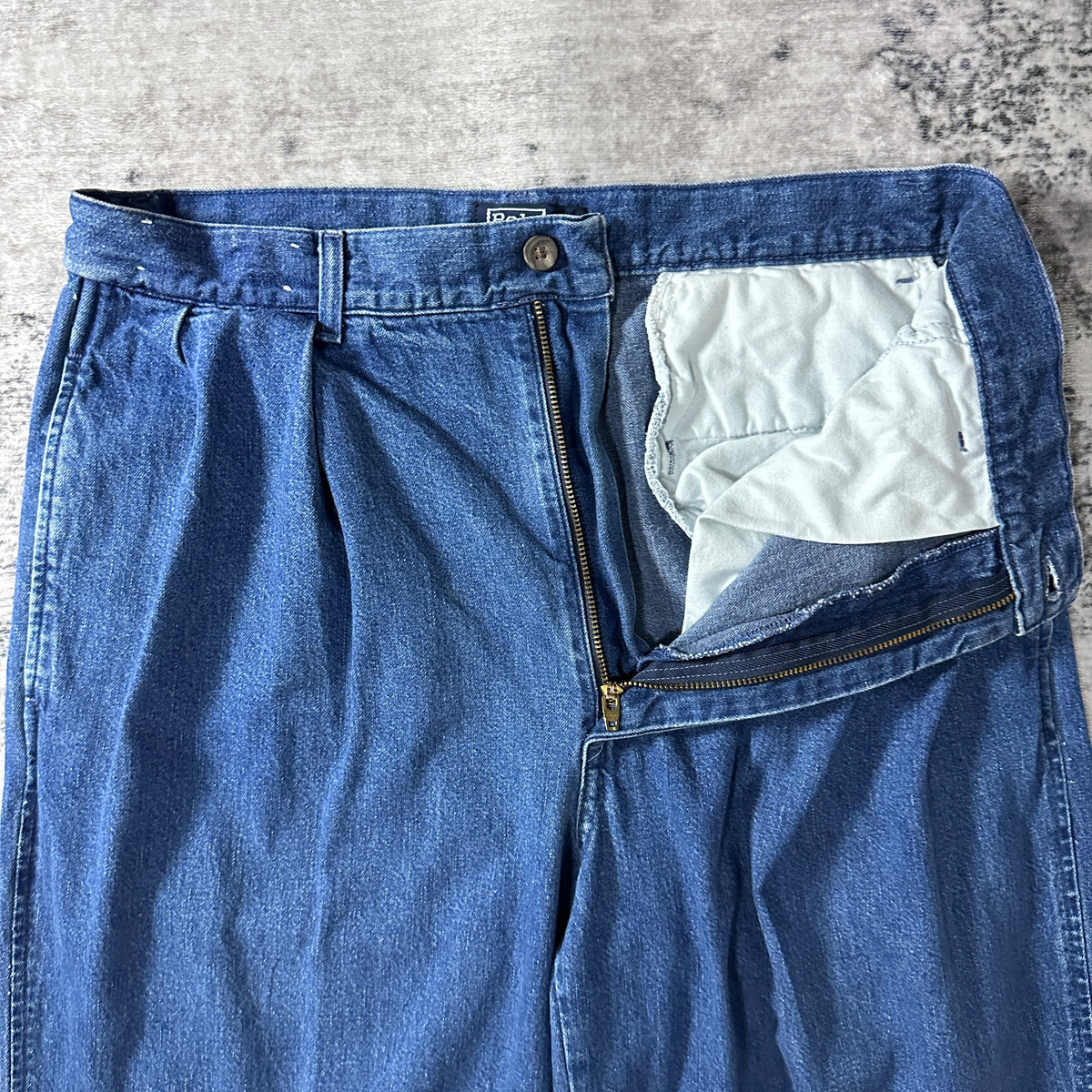 Polo by Ralph Lauren Polo Denim Indigo Pleated Denim Trousers Made in USA Size W32