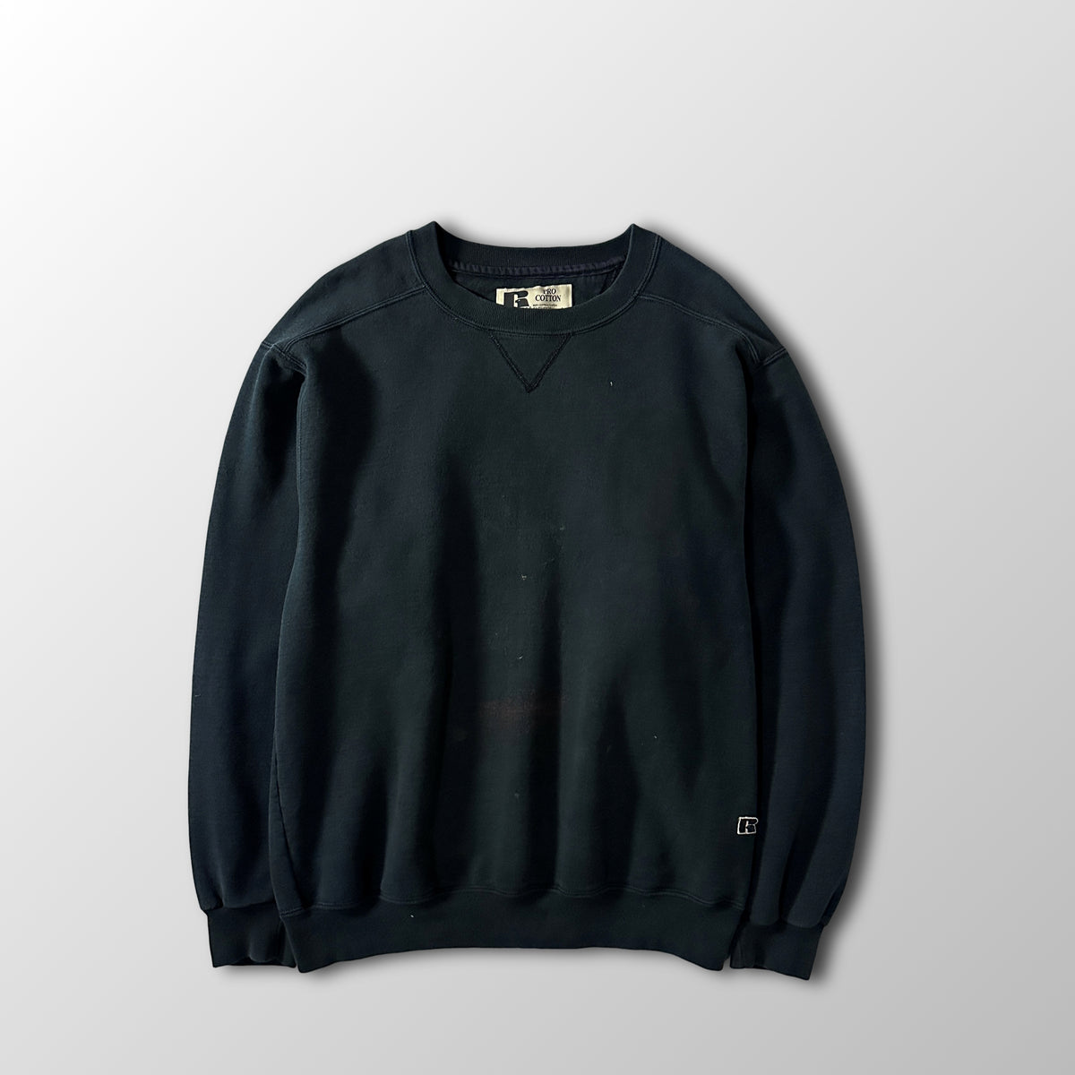 Russell Athletic Pro Cotton Black Crewneck Sweatshirt Made in USA Size L