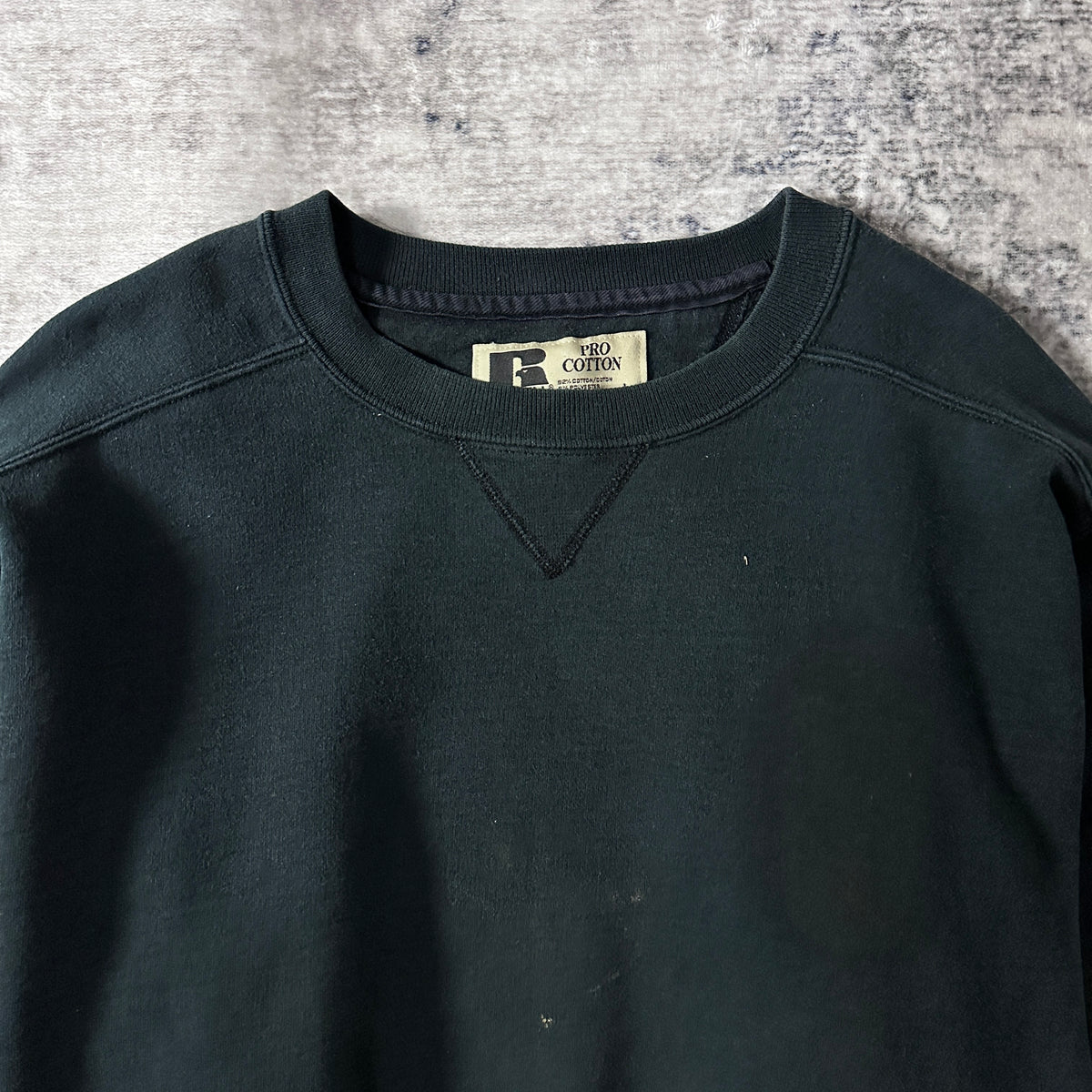 Russell Athletic Pro Cotton Black Crewneck Sweatshirt Made in USA Size L