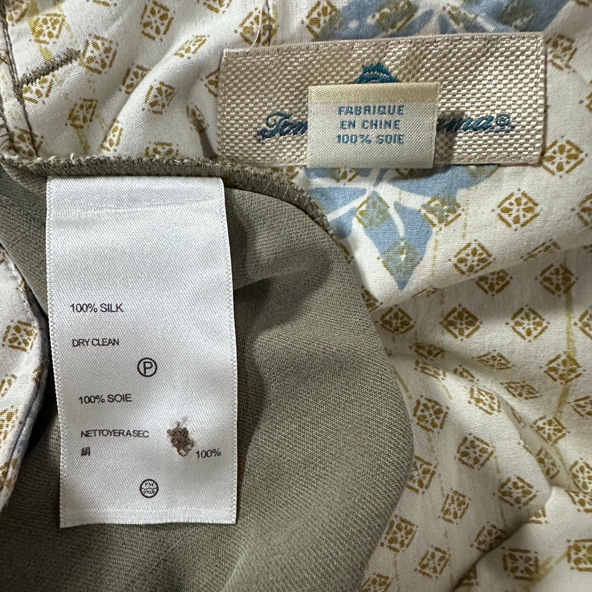 Tommy Bahama Olive Khaki 100% Silk Pleated Trousers Size 38x32