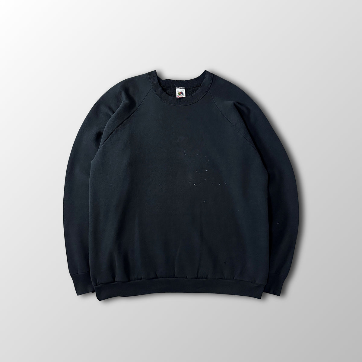 Fruit of the Loom Faded Black Raglan Sweatshirt Made in USA Size XXL