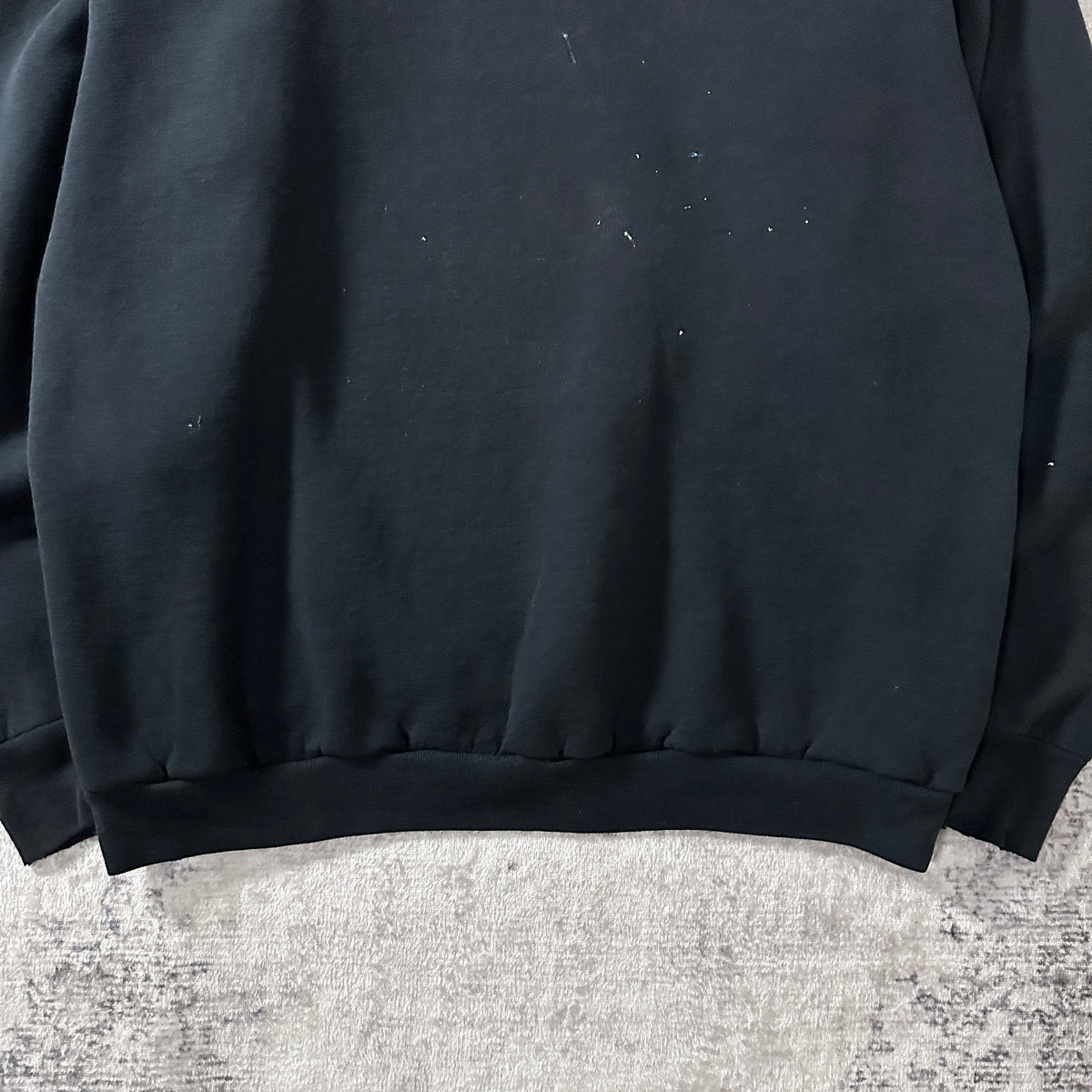Fruit of the Loom Faded Black Raglan Sweatshirt Made in USA Size XXL