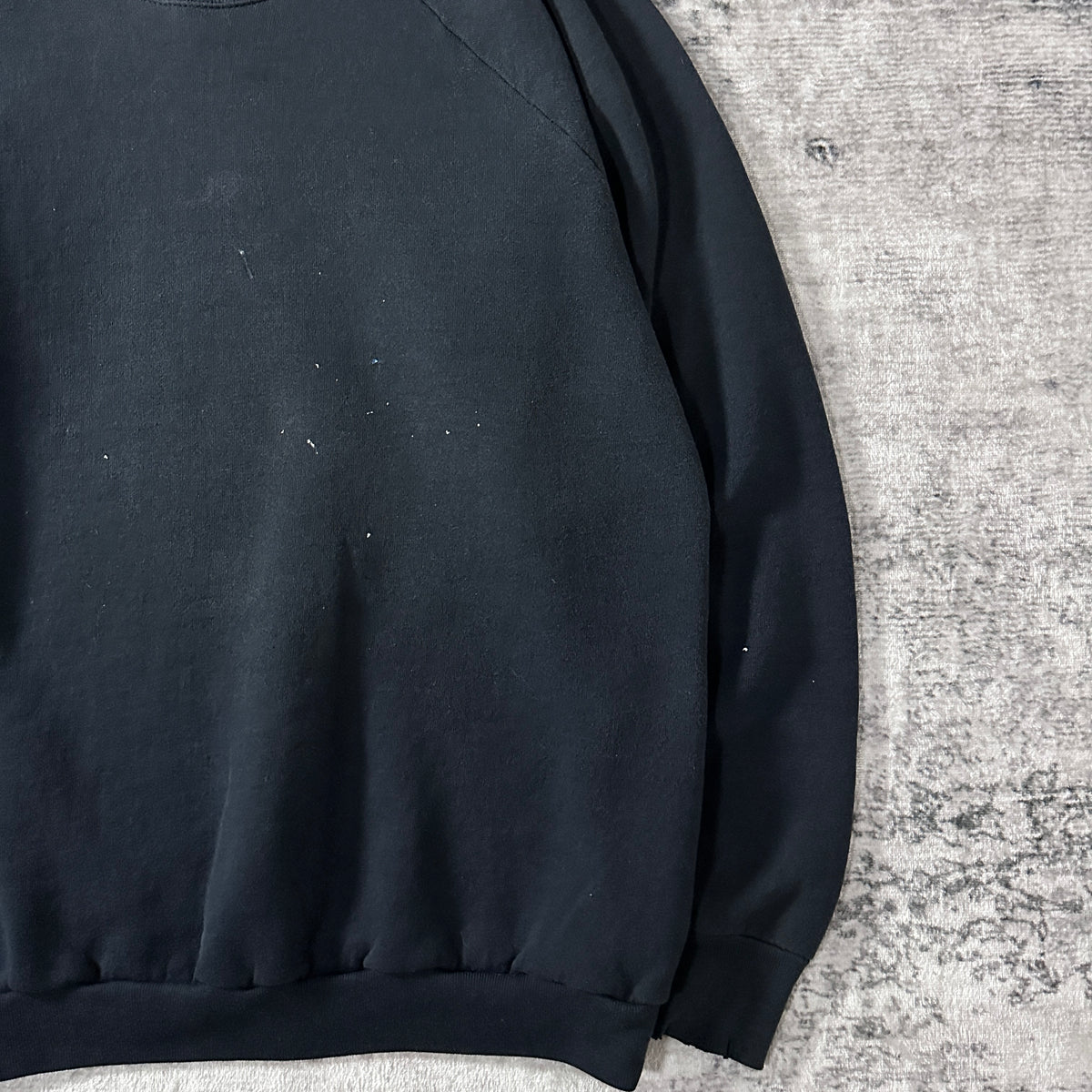 Fruit of the Loom Faded Black Raglan Sweatshirt Made in USA Size XXL