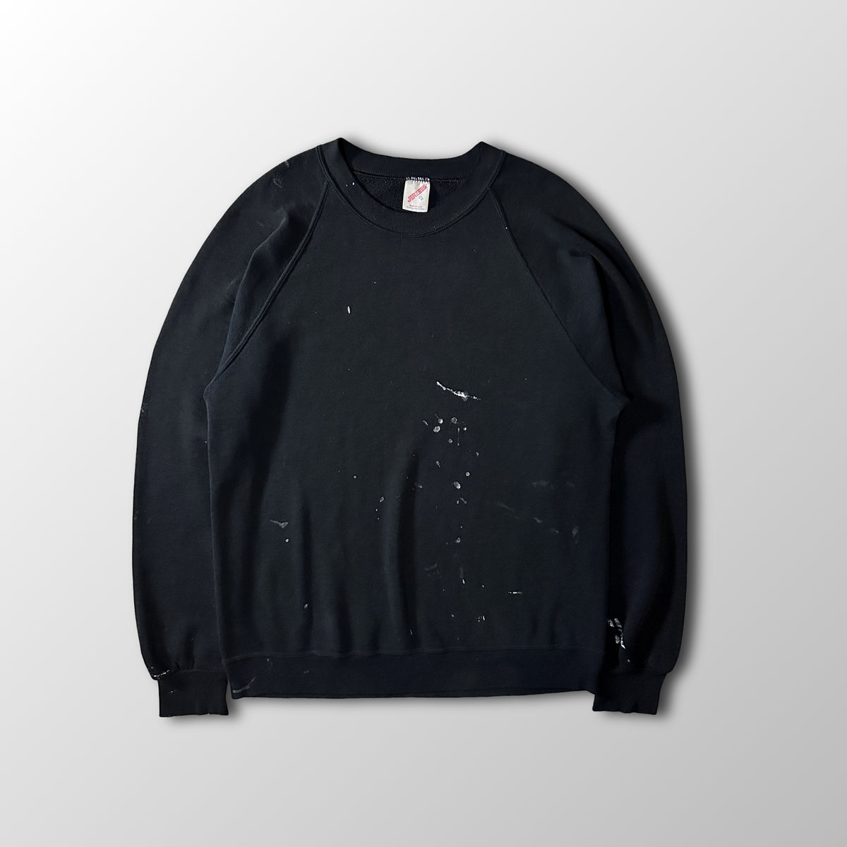 Jerzees Black Raglan Sweatshirt with Paint Made in USA Size XL