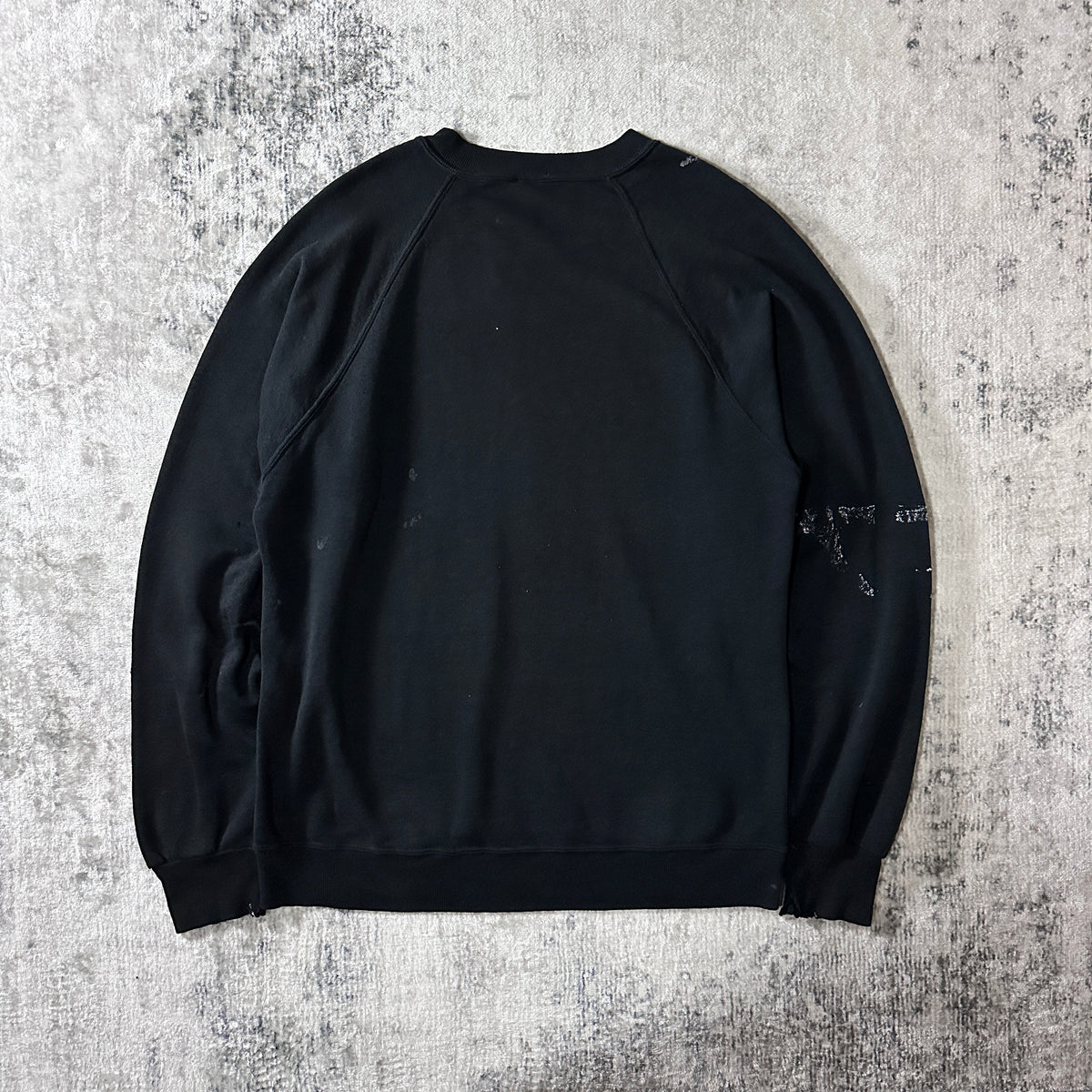 Jerzees Black Raglan Sweatshirt with Paint Made in USA Size XL