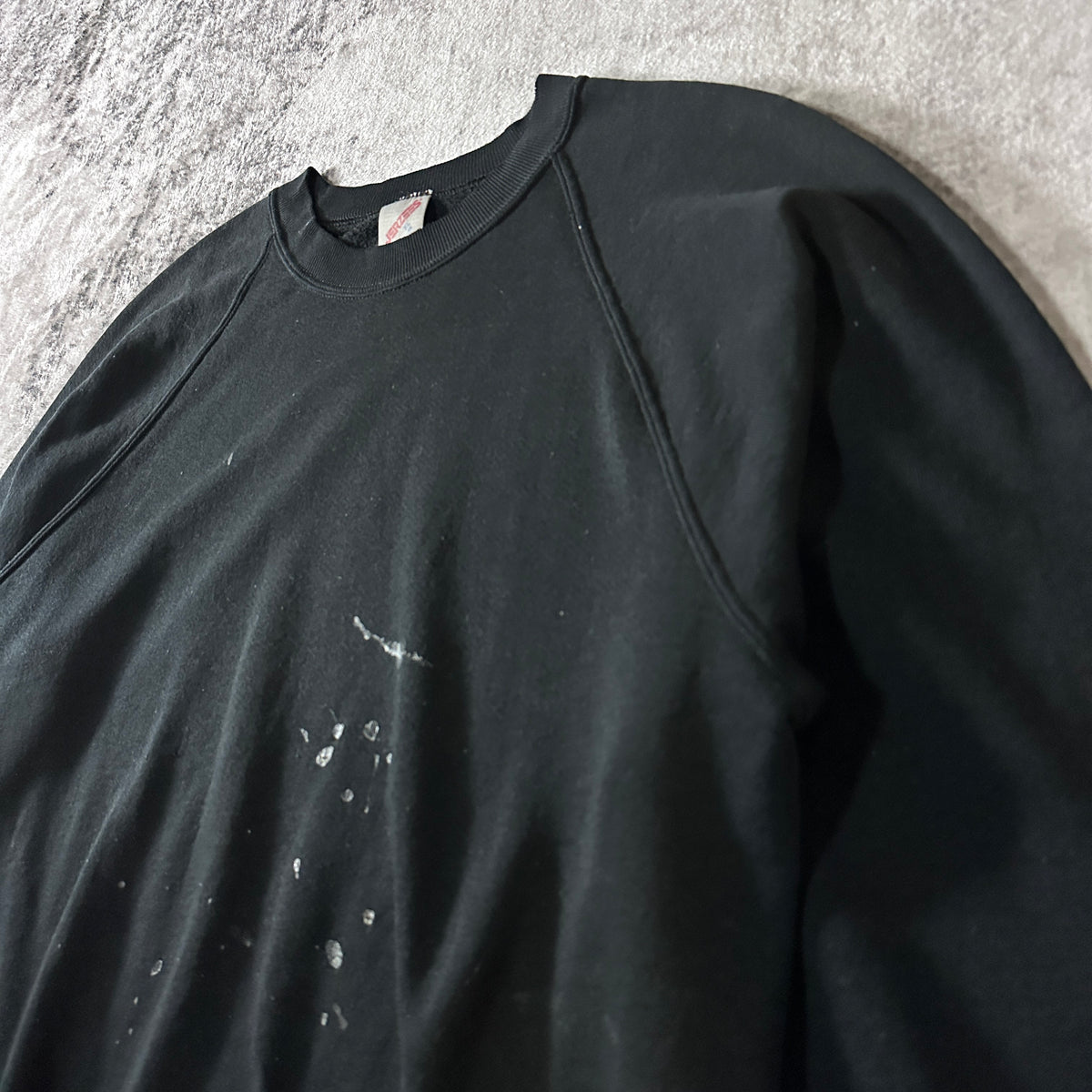 Jerzees Black Raglan Sweatshirt with Paint Made in USA Size XL