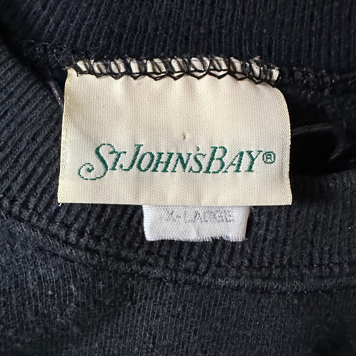 St. John's Bay Black Raglan Sweatshirt Made in USA Size XL
