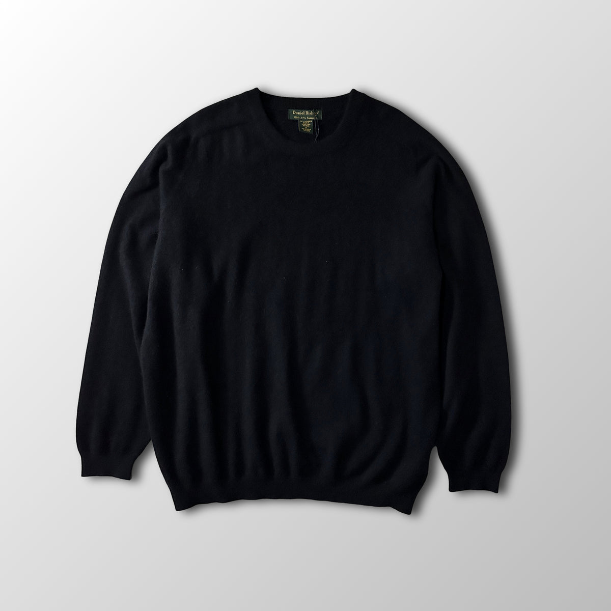 Daniel Bishop Black 2-Ply 100% Cashmere Crewneck Sweater Size XL