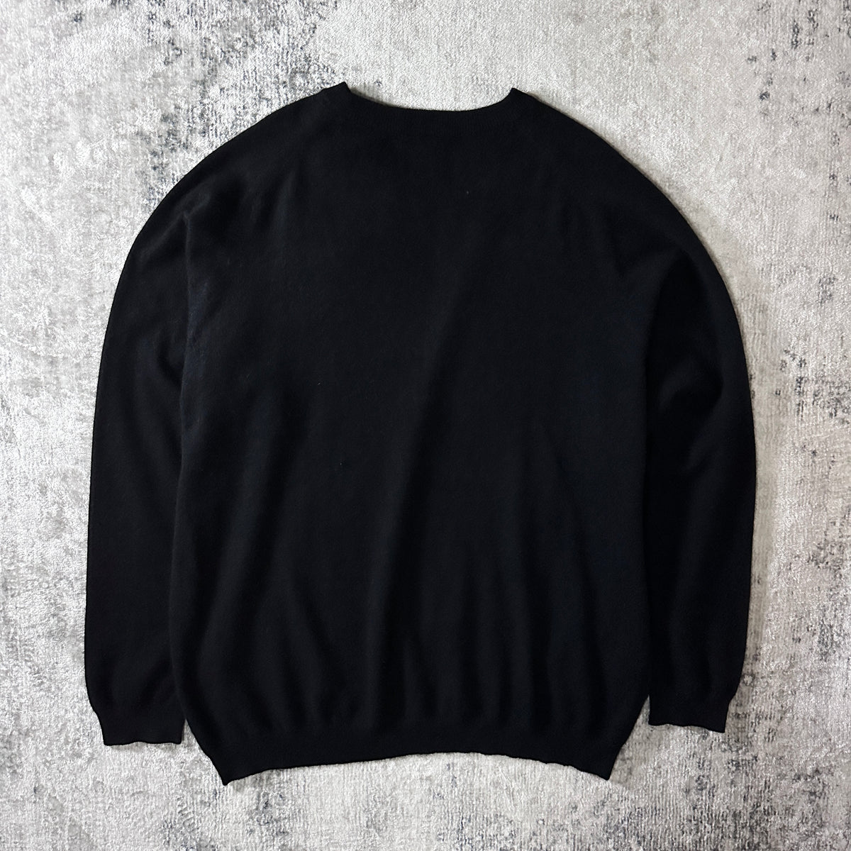Daniel Bishop Black 2-Ply 100% Cashmere Crewneck Sweater Size XL
