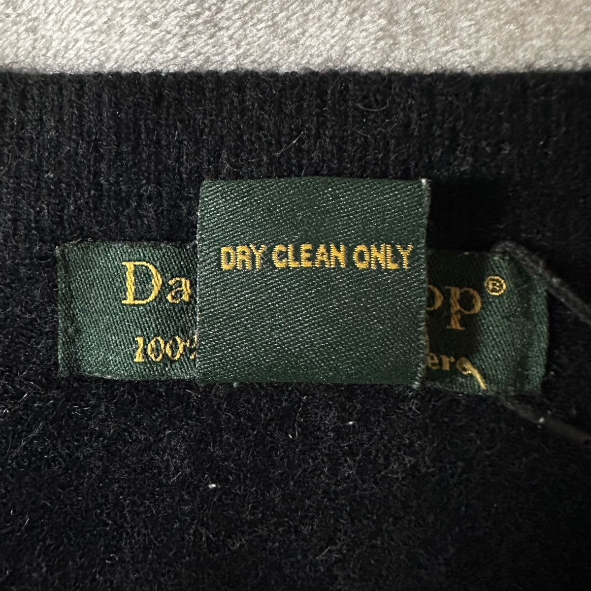 Daniel Bishop Black 2-Ply 100% Cashmere Crewneck Sweater Size XL