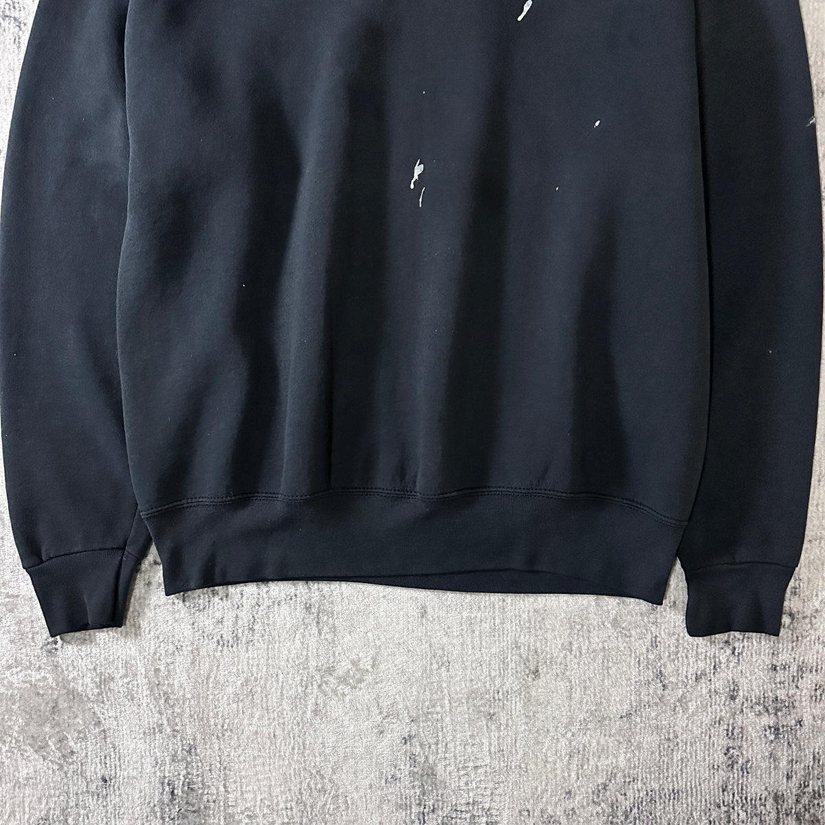Black Cut-Off Neck Sweatshirt with Paint