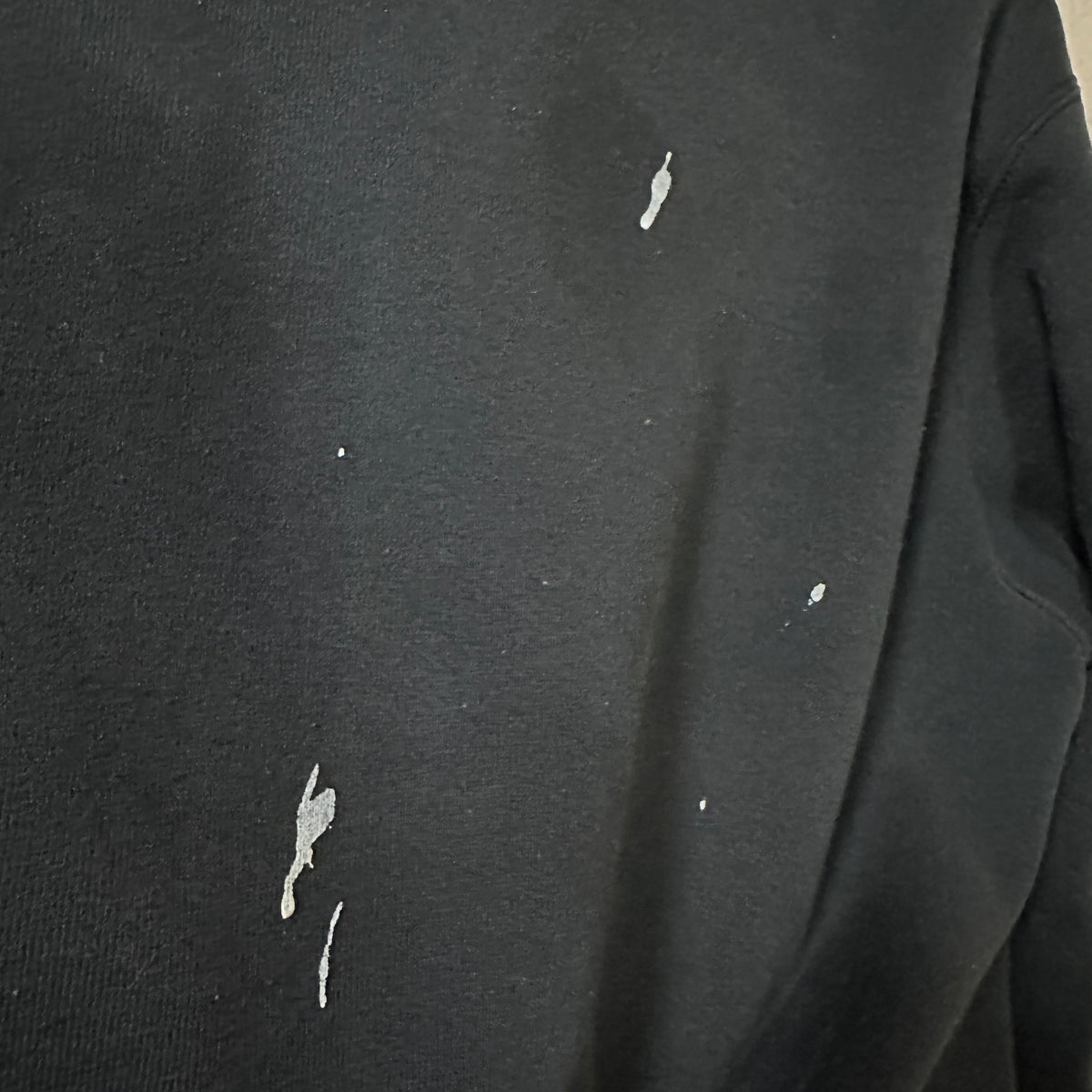 Black Cut-Off Neck Sweatshirt with Paint