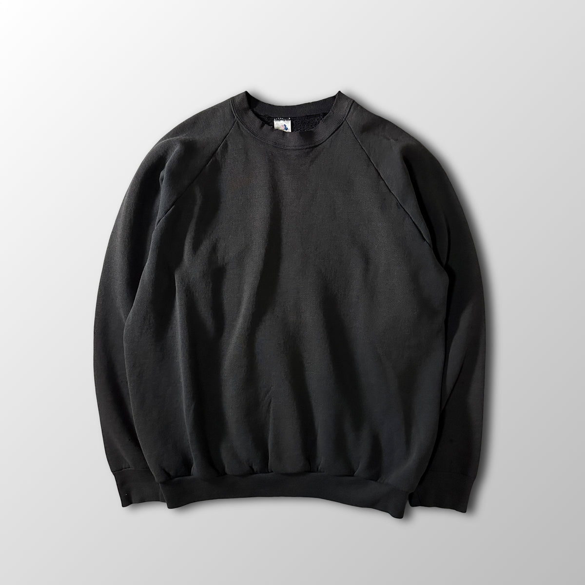 Fruit of the Loom Faded Black Raglan Sweatshirt Made in USA